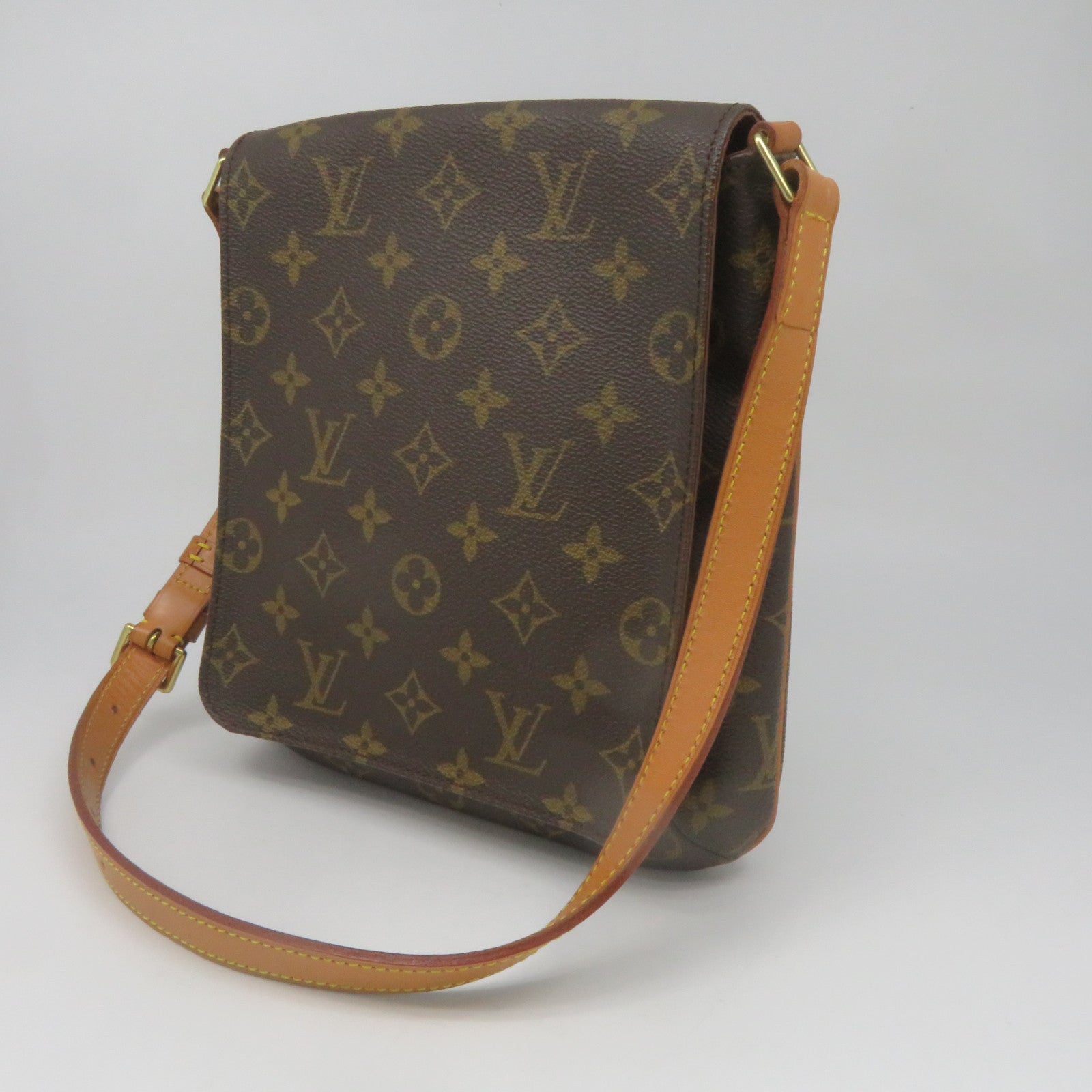 LOUIS VUITTON Monogram Musette Shoulder金扣肩背袋啡色