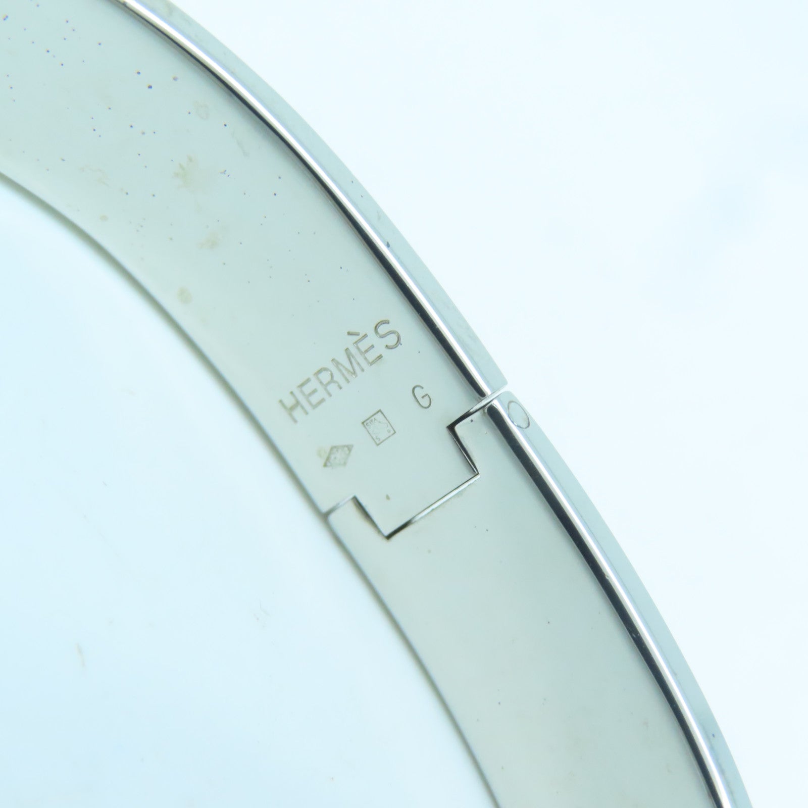 HERMES Metal Bangle Bangle Black Silver