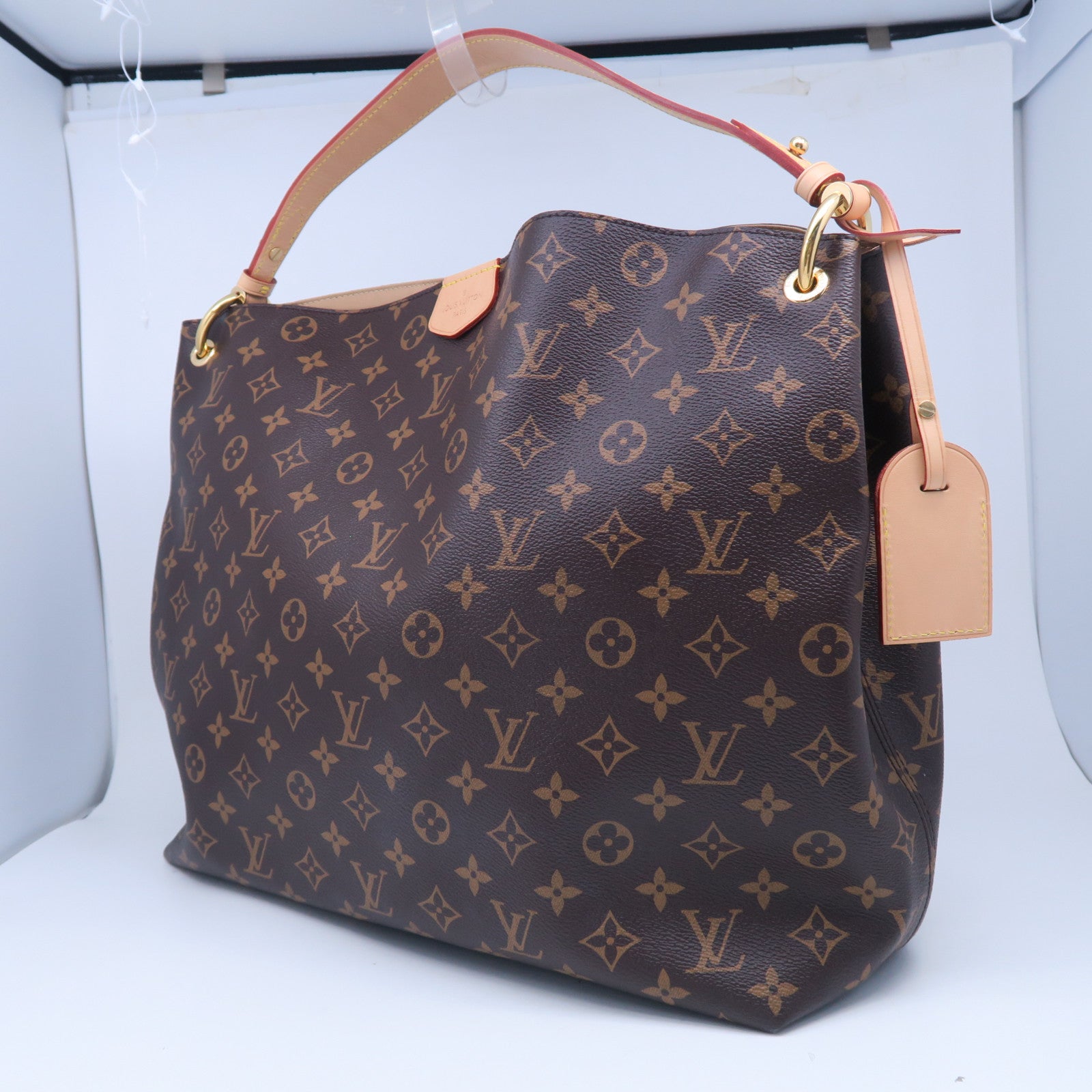 LOUIS VUITTON Monogram Graceful MM金扣肩背袋啡色