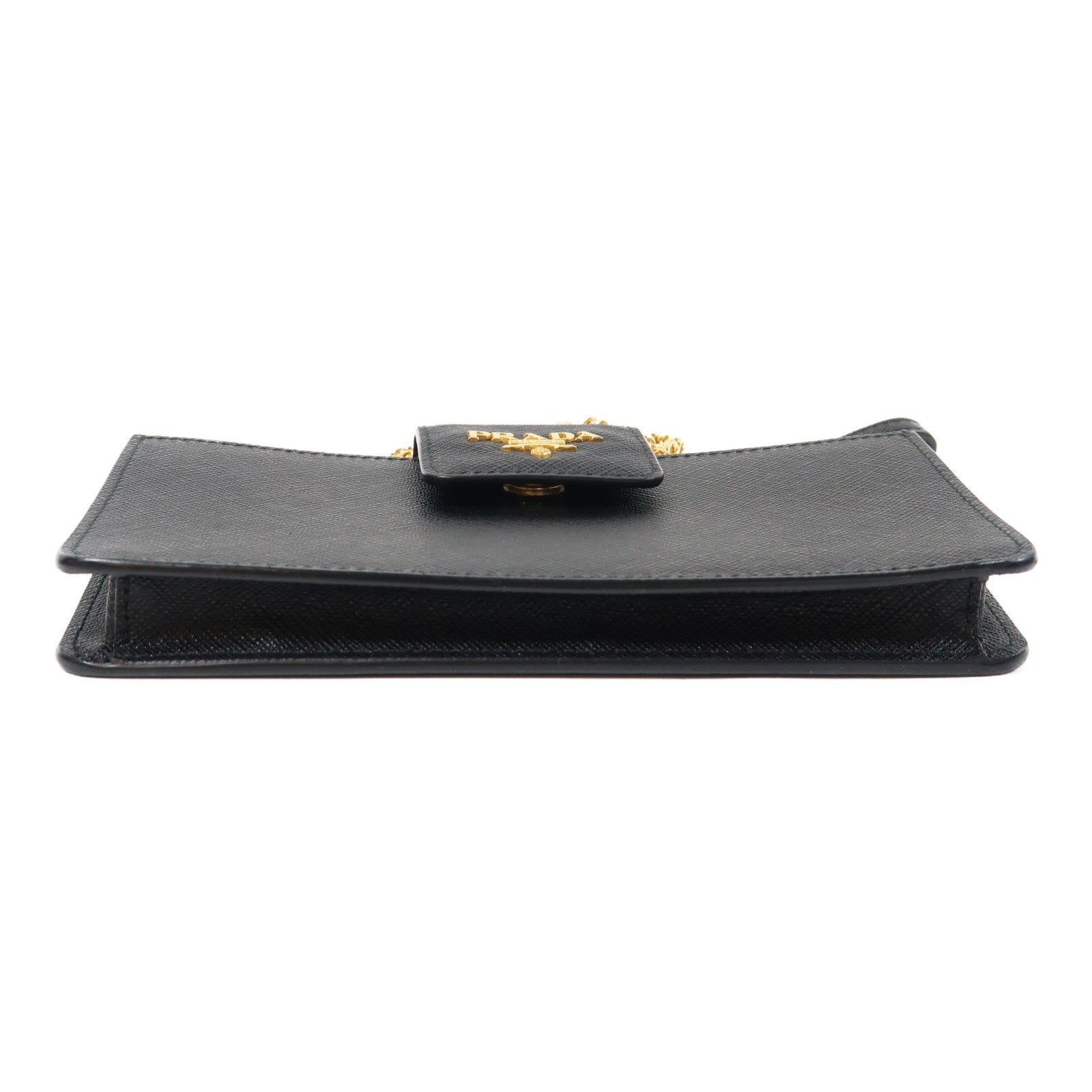 PRADA Saffino皮革2 Way Shoulder Bag金扣手挽肩背兩用袋黑色