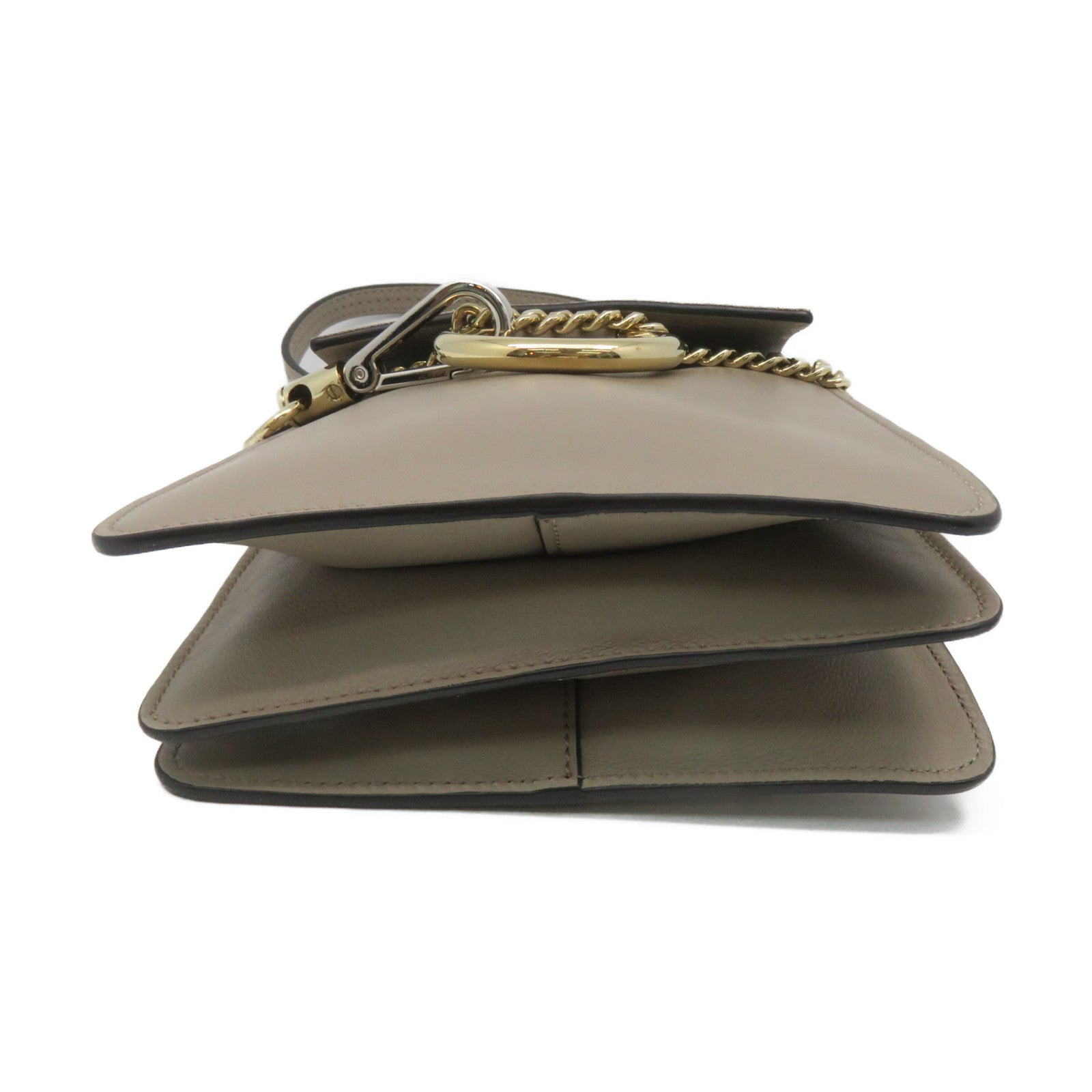 Chloe 牛皮皮革/麂皮皮革Faye Mini Bag 2Way Shoulder Bag手挽肩背两用袋灰色
