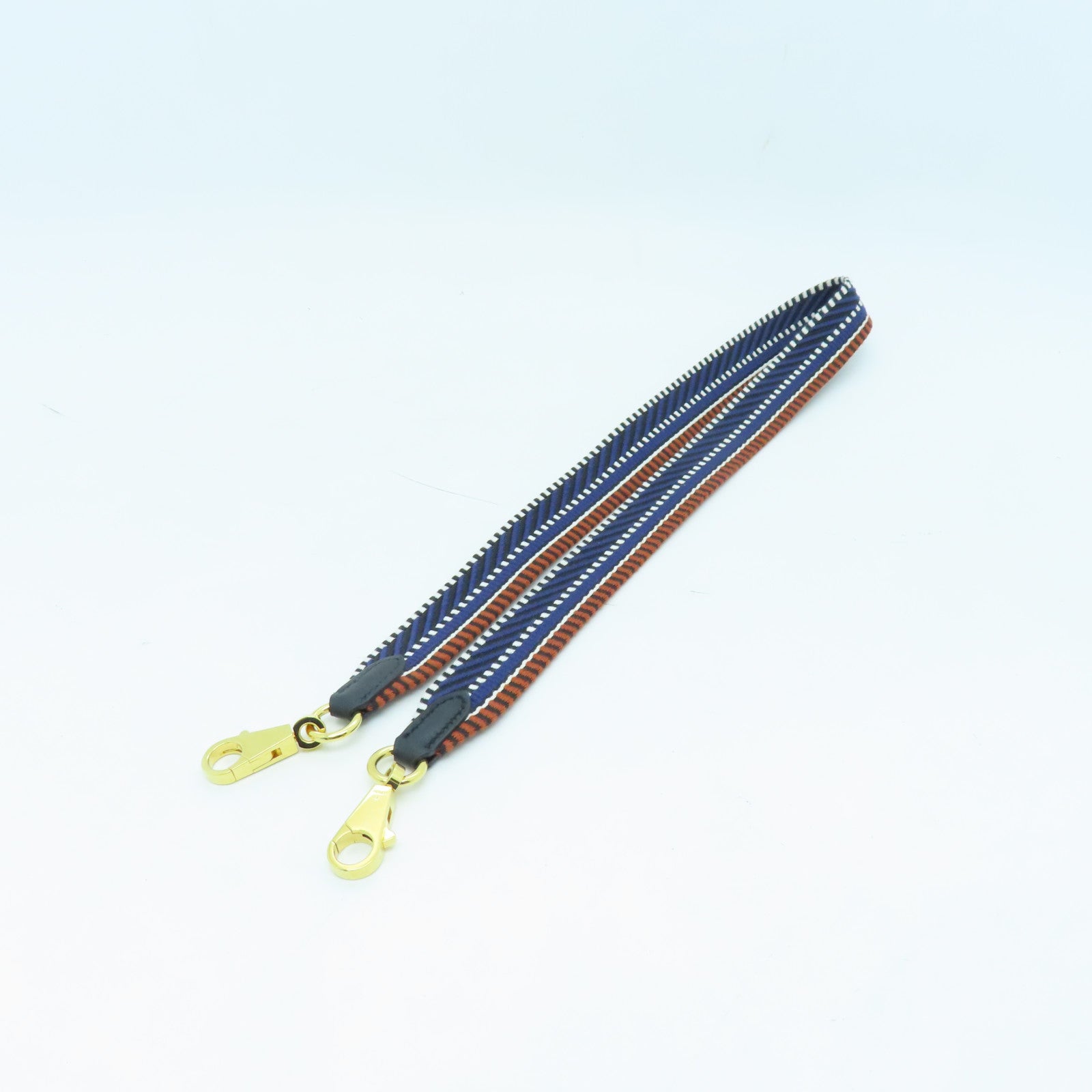 HERMES 帆布Strap金扣肩帶彩色