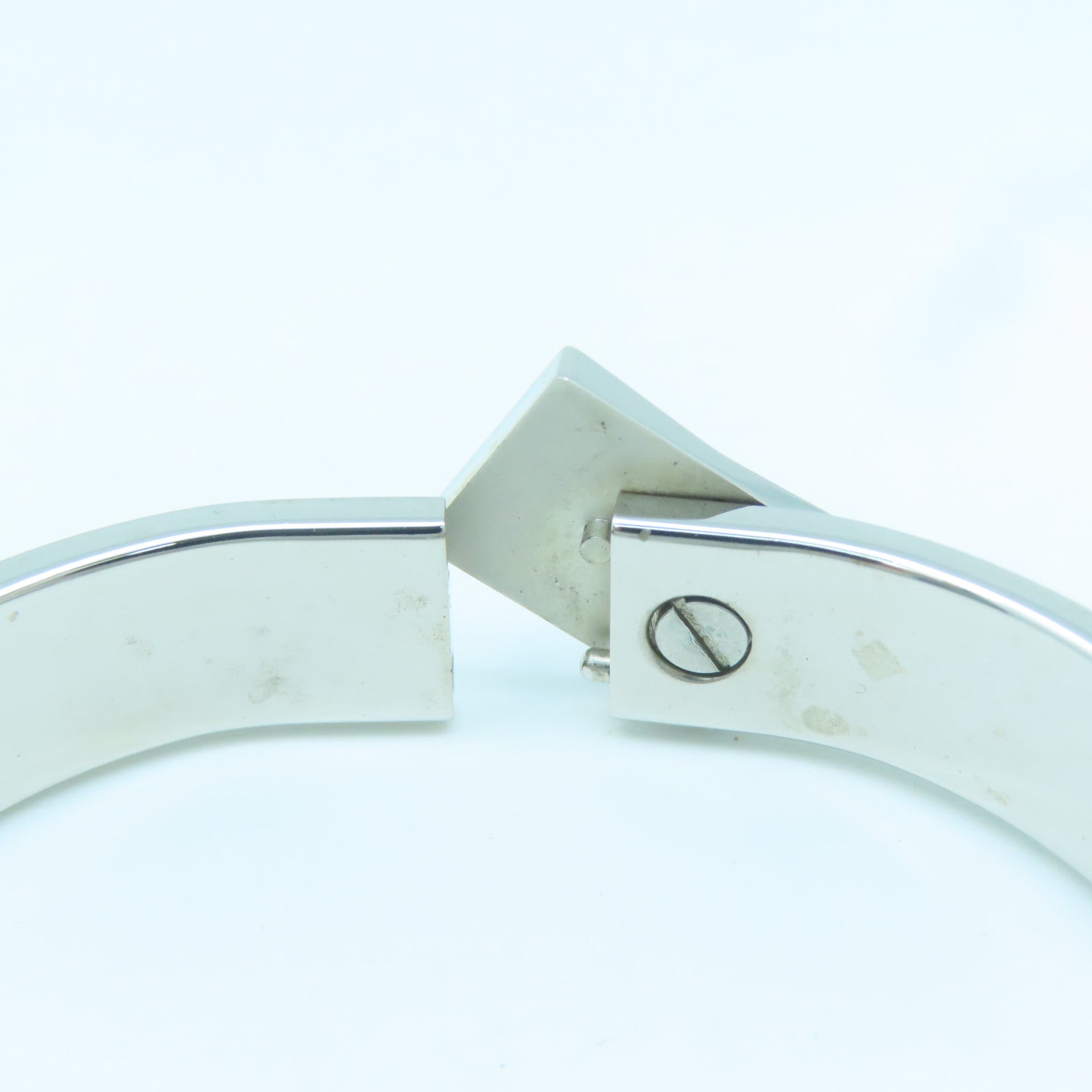 HERMES Metal Bangle Bangle Black Silver