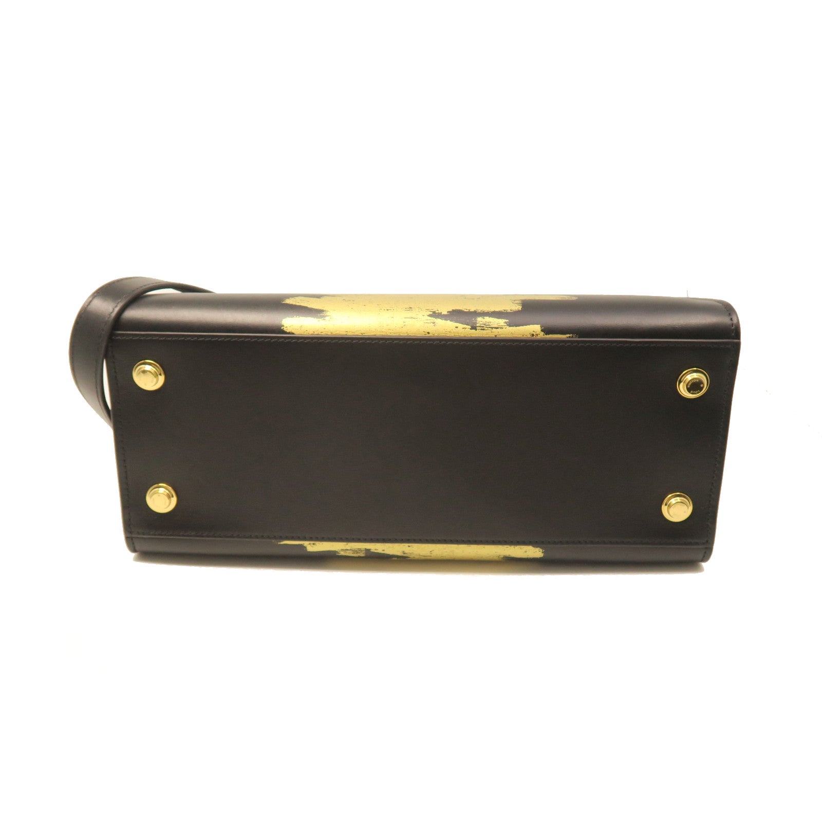 LOUIS VUITTON Cowhide Leather Steamer MM Handle Shoulder Bag Black/Gold