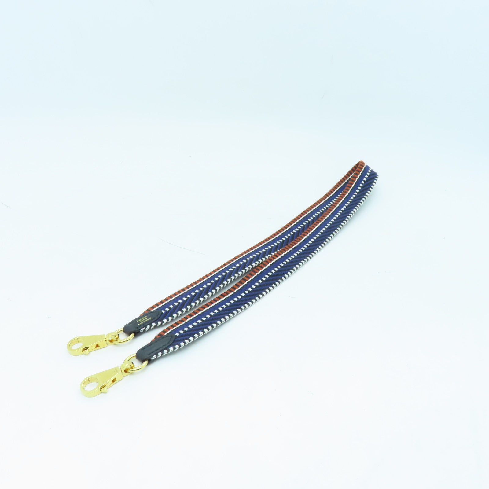 HERMES 帆布Strap金扣肩帶彩色