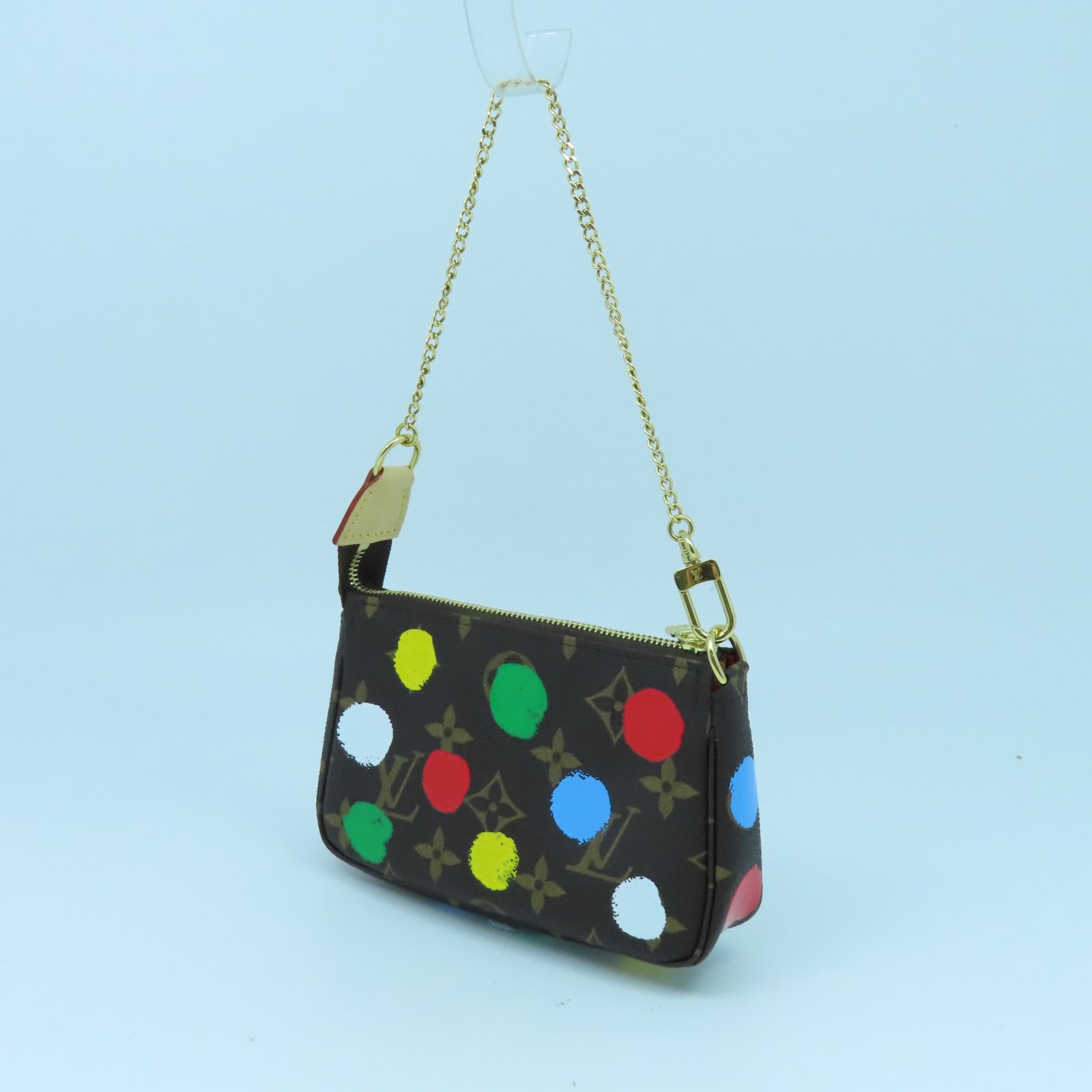 LOUIS VUITTON Monogram LV x YK Mini Pochette Accessories金扣手拿包啡色/彩色