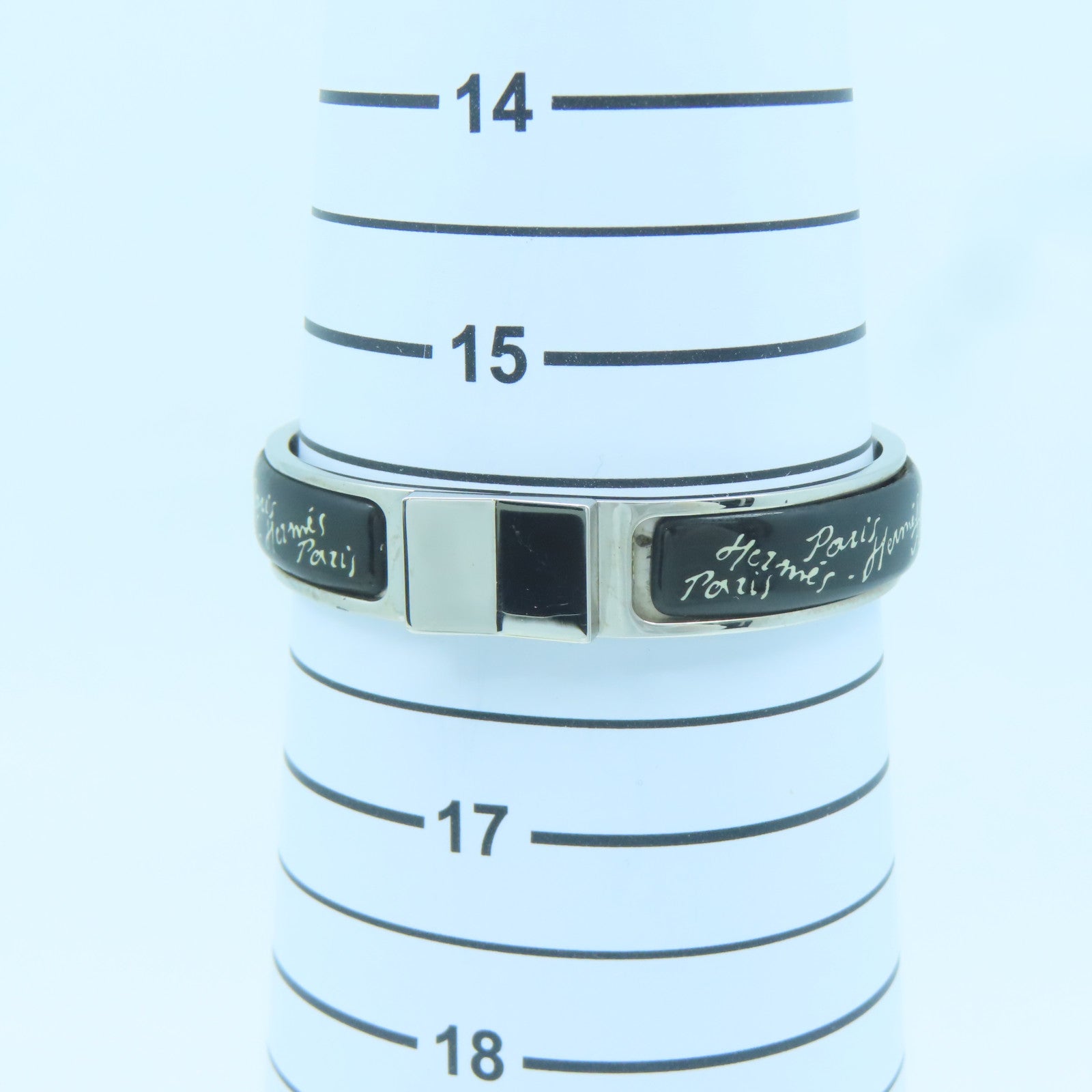 HERMES Metal Bangle Bangle Black Silver
