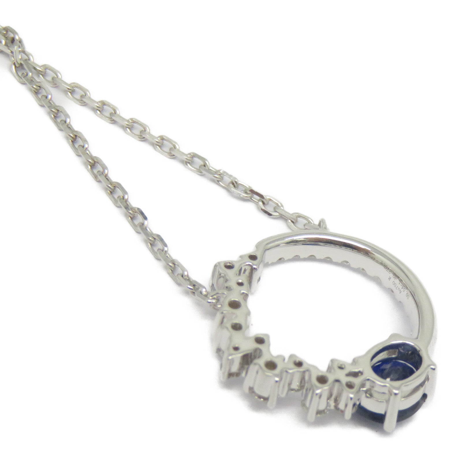 JEWELRY 【激減優惠】18K白金Sapphire Diamond Necklace 0.524ct藍寶石/0.27ct鑽石項鍊