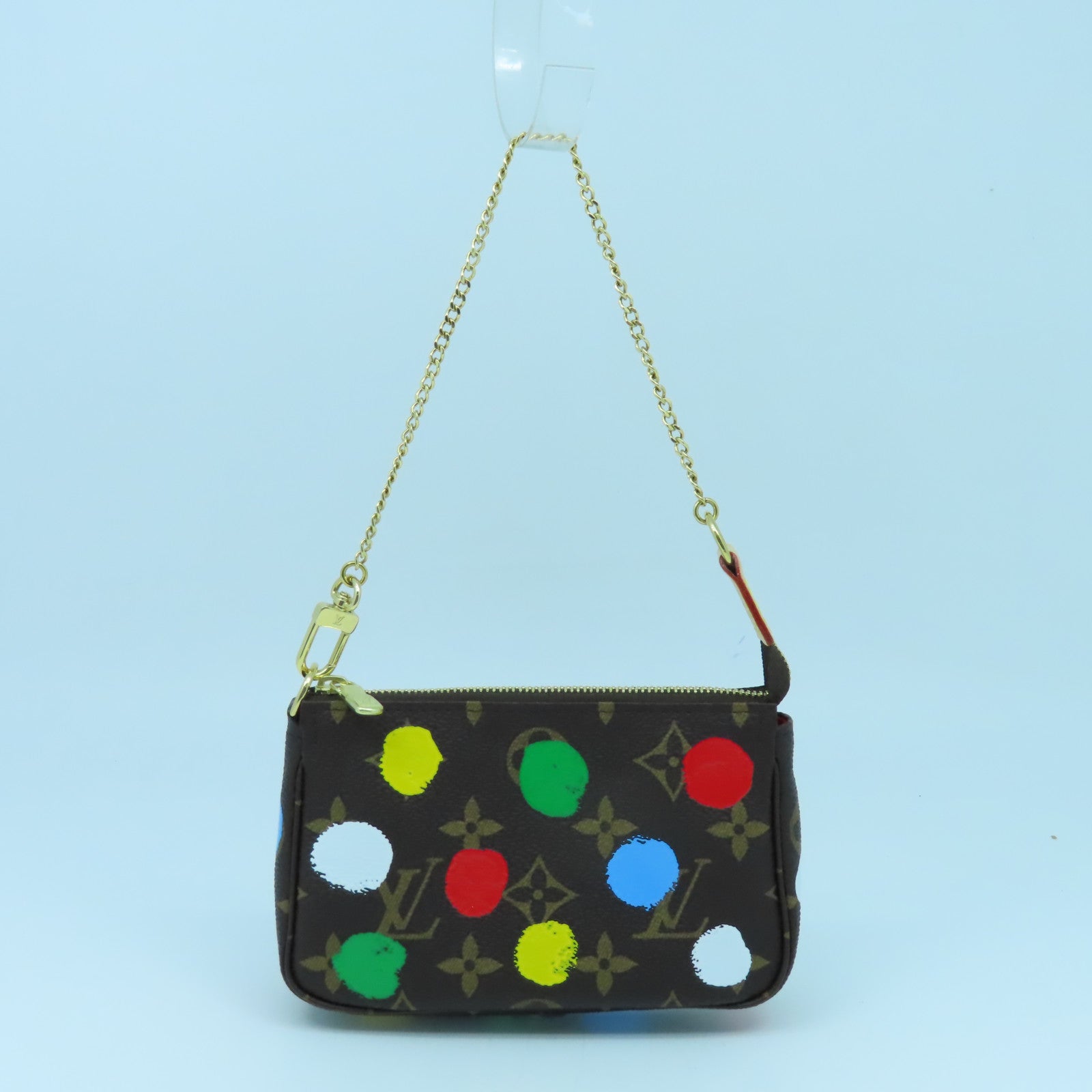LOUIS VUITTON Monogram LV x YK Mini Pochette Accessories金扣手拿包啡色/彩色