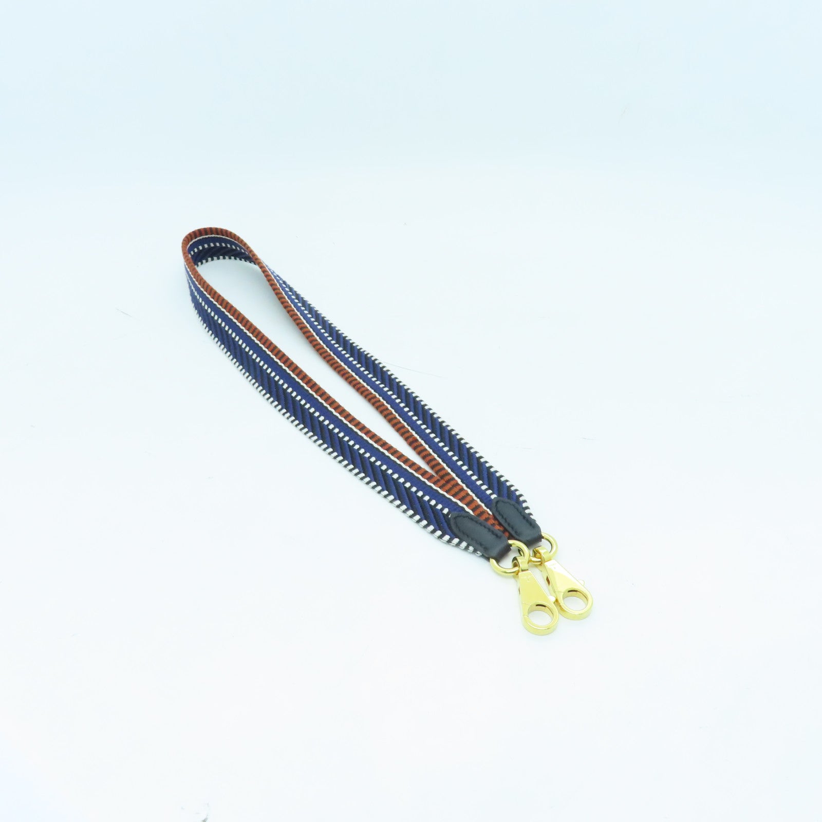HERMES 帆布Strap金扣肩帶彩色