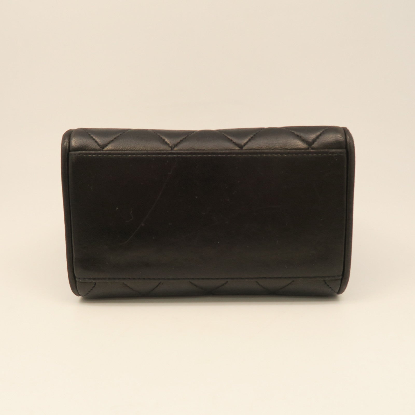 CHANEL 菱格羊皮皮革Chain Shoulder Bag金扣链带肩背袋黑色