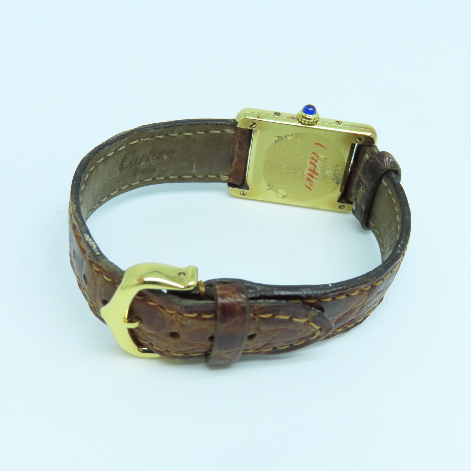CARTIER Must De Cartier Leather Strap/Stainless Steel Watch CARTIER Must De Cartier Leather Strap/Stainless Steel Watch