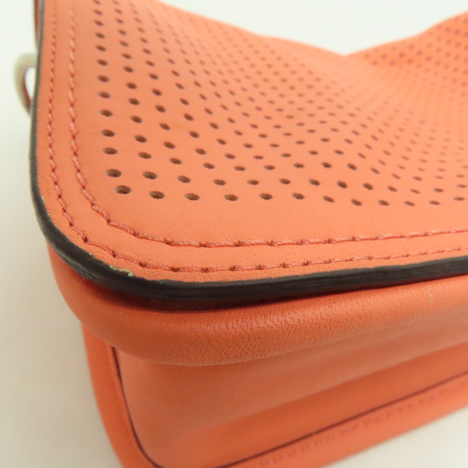 COACH 牛皮皮革Shoulder Bag银扣肩背袋橙色