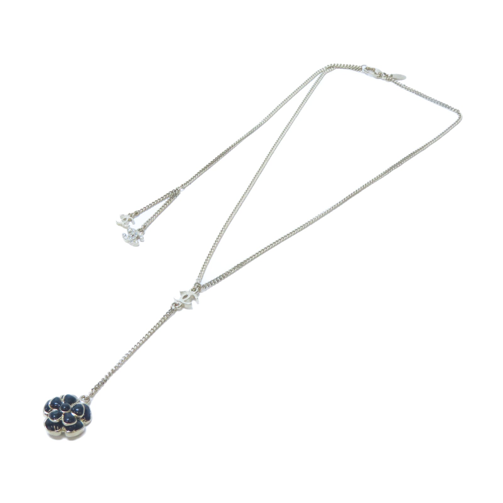 CHANEL 金屬Necklace金扣項鍊金色/黑色