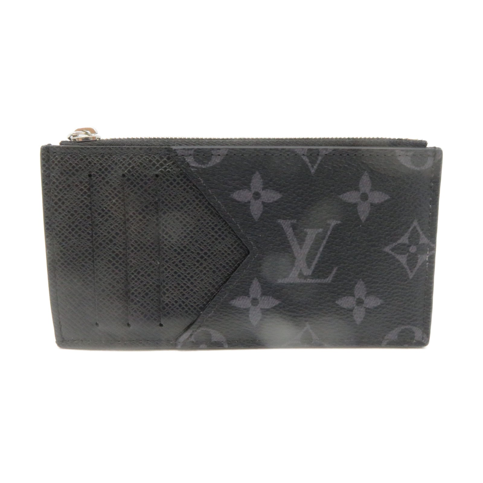 LOUIS VUITTON Monogram Eclipse Taigarama零錢卡片包黑色