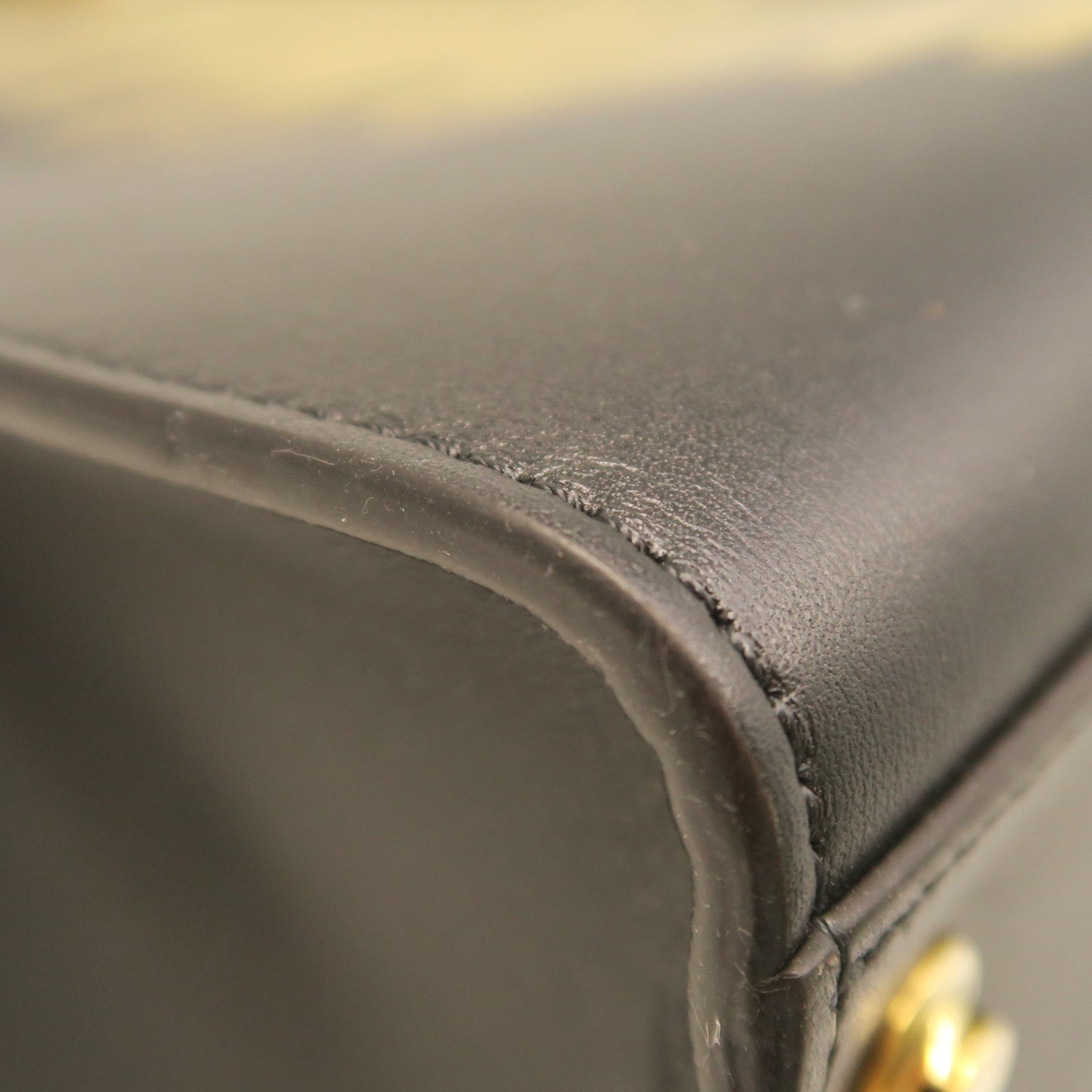 LOUIS VUITTON Cowhide Leather Steamer MM Handle Shoulder Bag Black/Gold