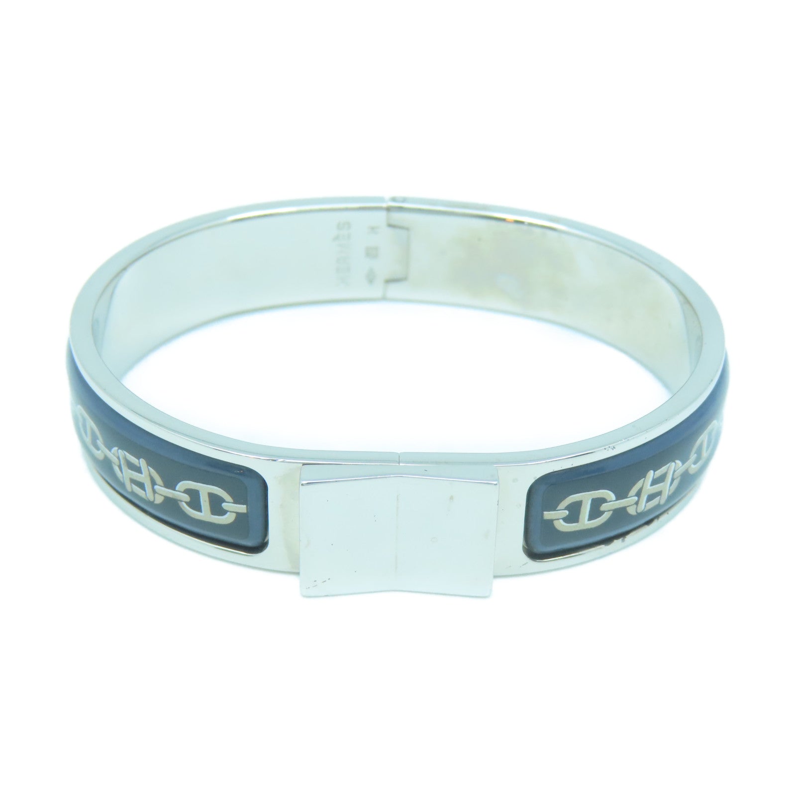 HERMES Metal Bangle Bangle Blue Silver