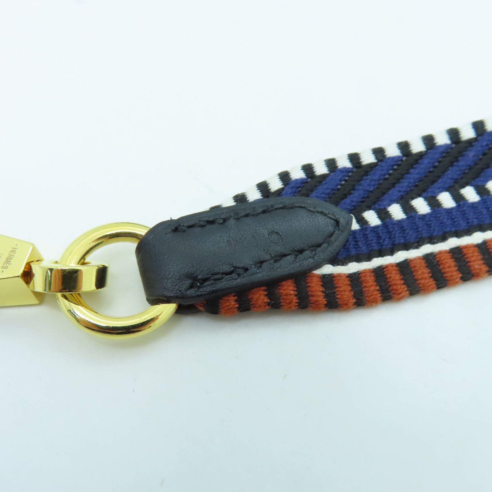 HERMES 帆布Strap金扣肩帶彩色