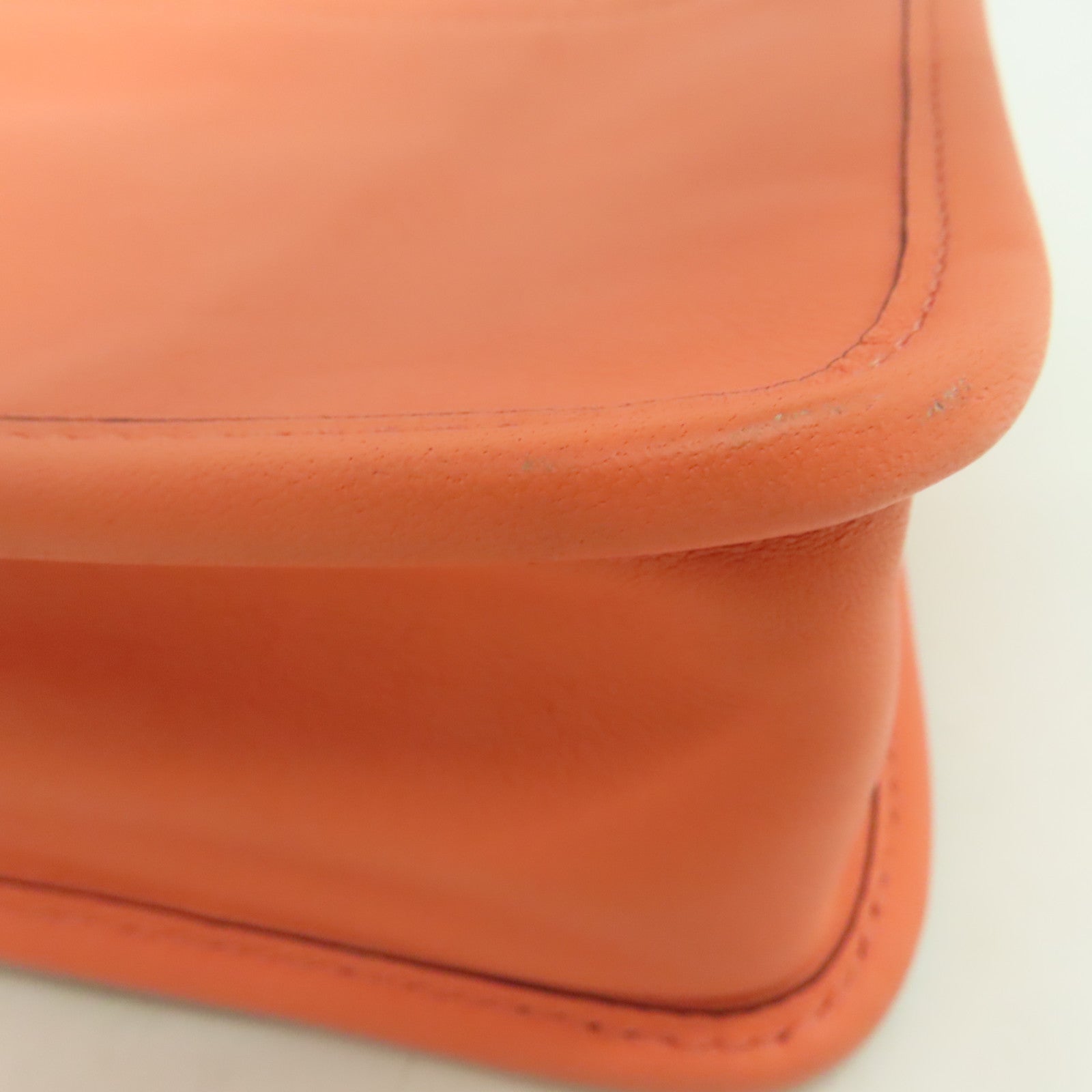 COACH 牛皮皮革Shoulder Bag银扣肩背袋橙色