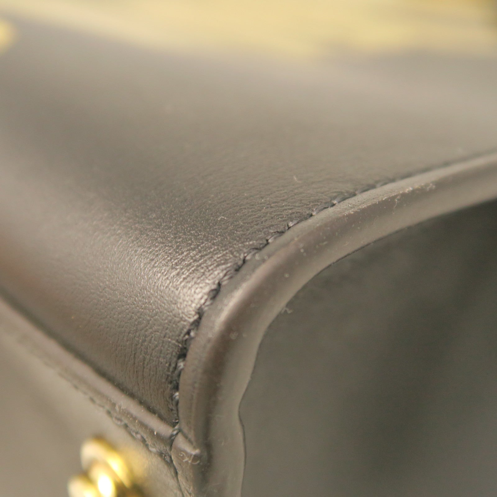 LOUIS VUITTON Cowhide Leather Steamer MM Handle Shoulder Bag Black/Gold