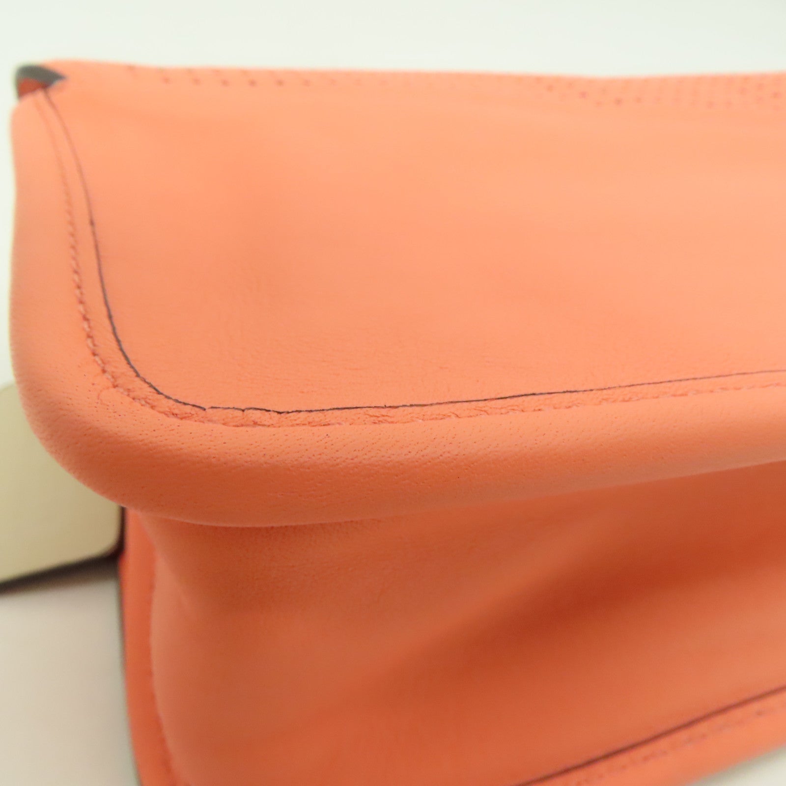 COACH 牛皮皮革Shoulder Bag银扣肩背袋橙色