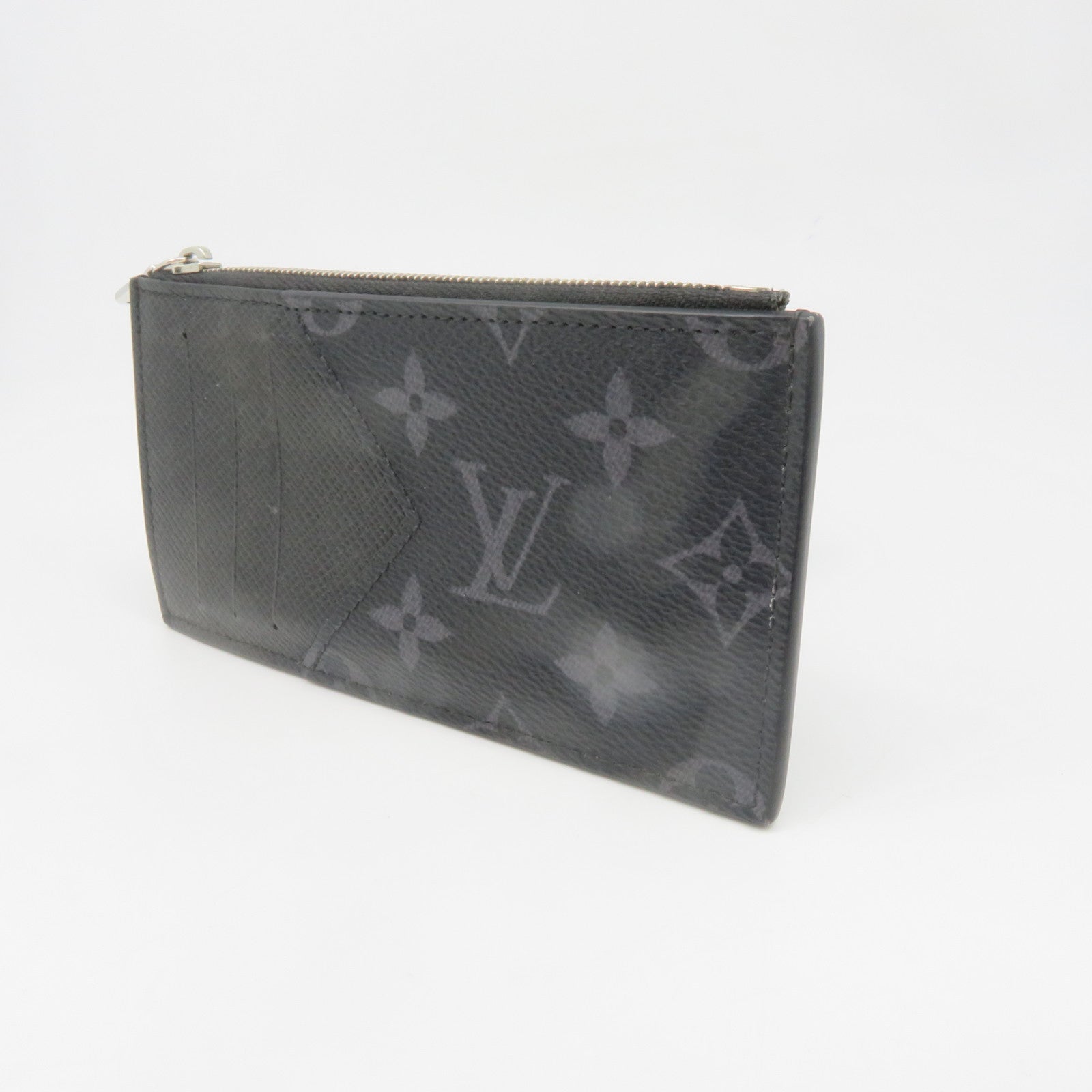 LOUIS VUITTON Monogram Eclipse Taigarama零錢卡片包黑色