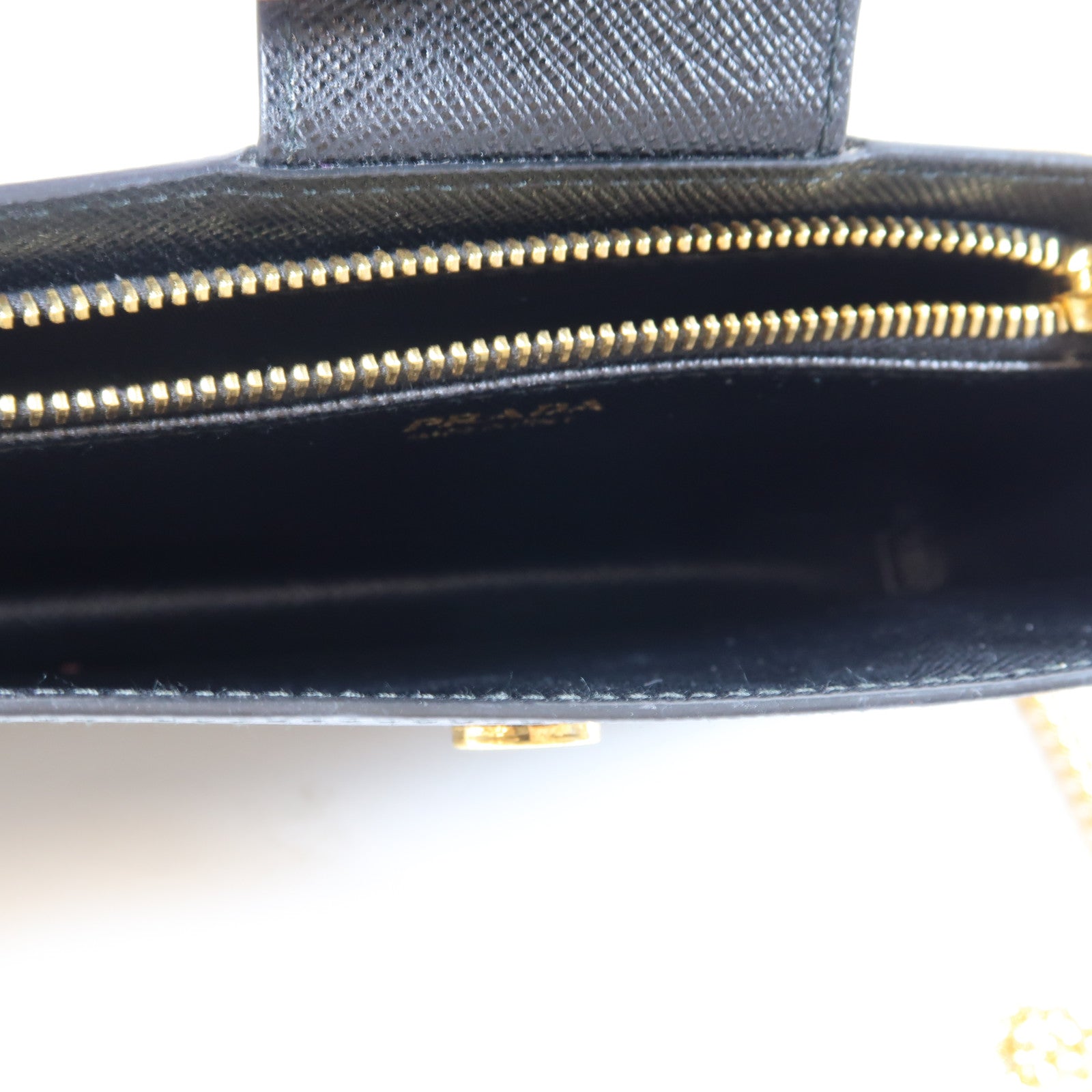 PRADA Saffino皮革2 Way Shoulder Bag金扣手挽肩背兩用袋黑色