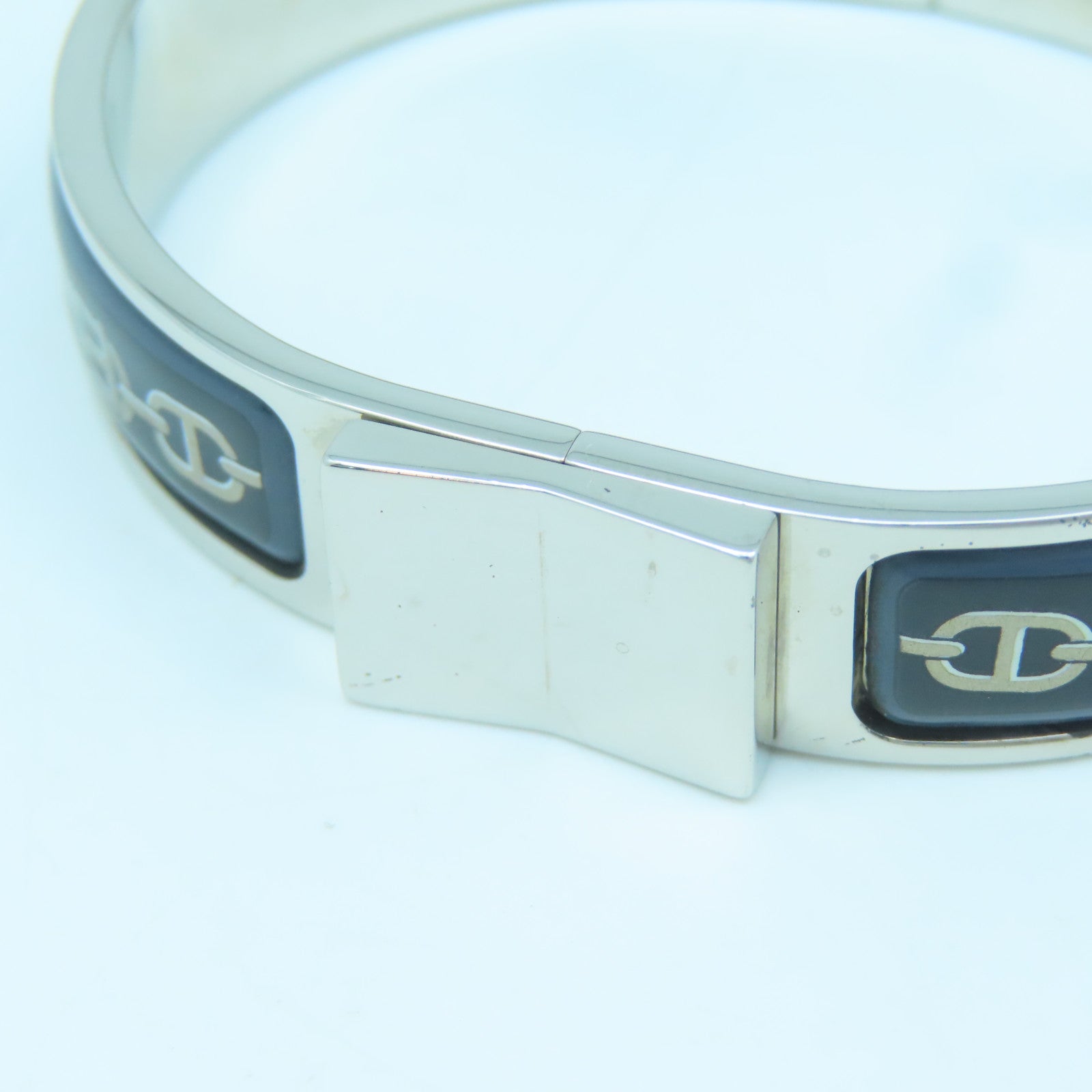 HERMES Metal Bangle Bangle Blue Silver