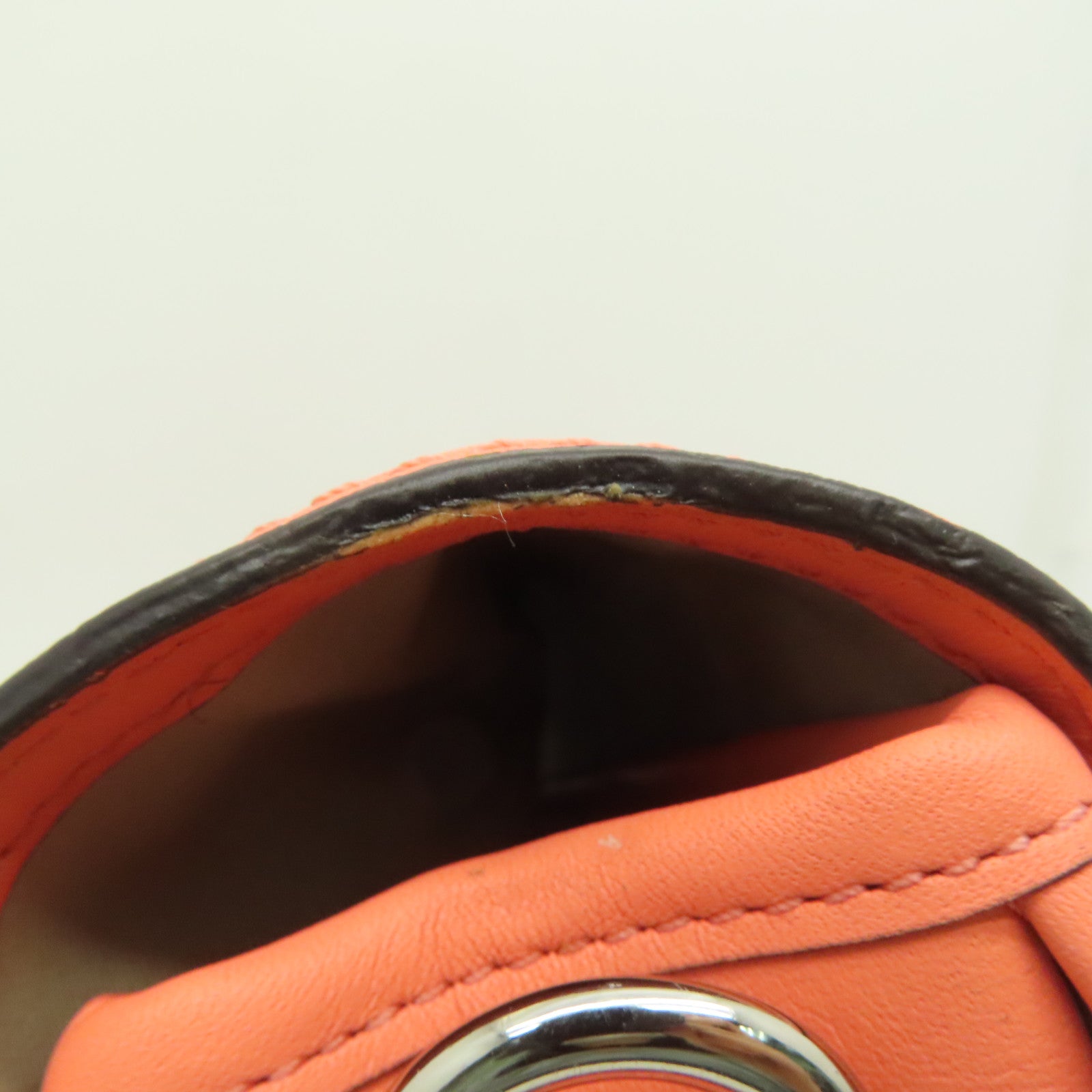COACH 牛皮皮革Shoulder Bag银扣肩背袋橙色