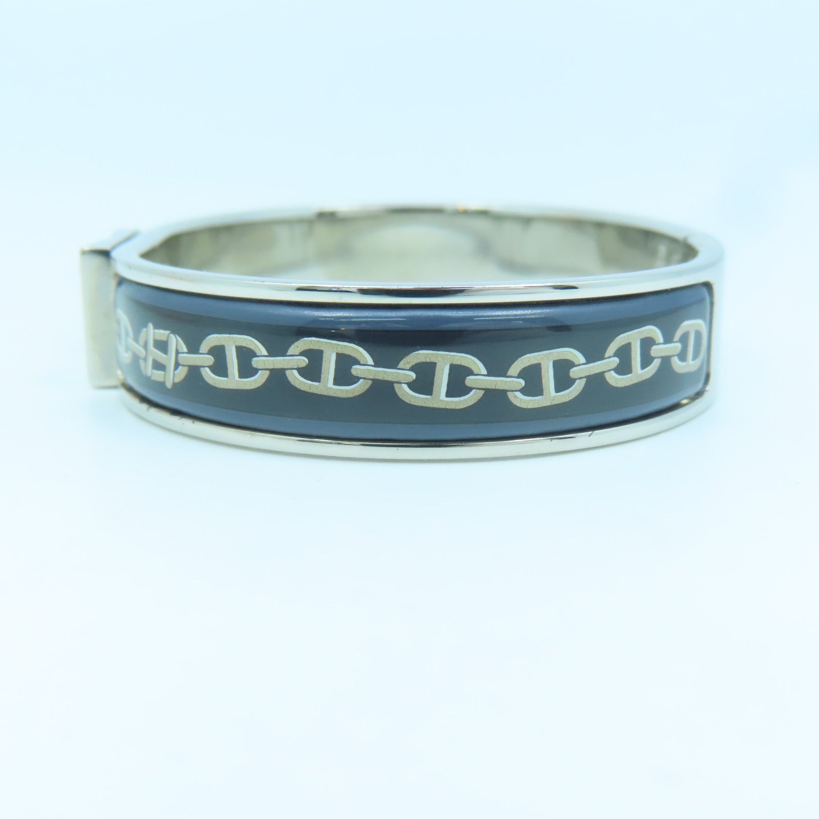 HERMES Metal Bangle Bangle Blue Silver
