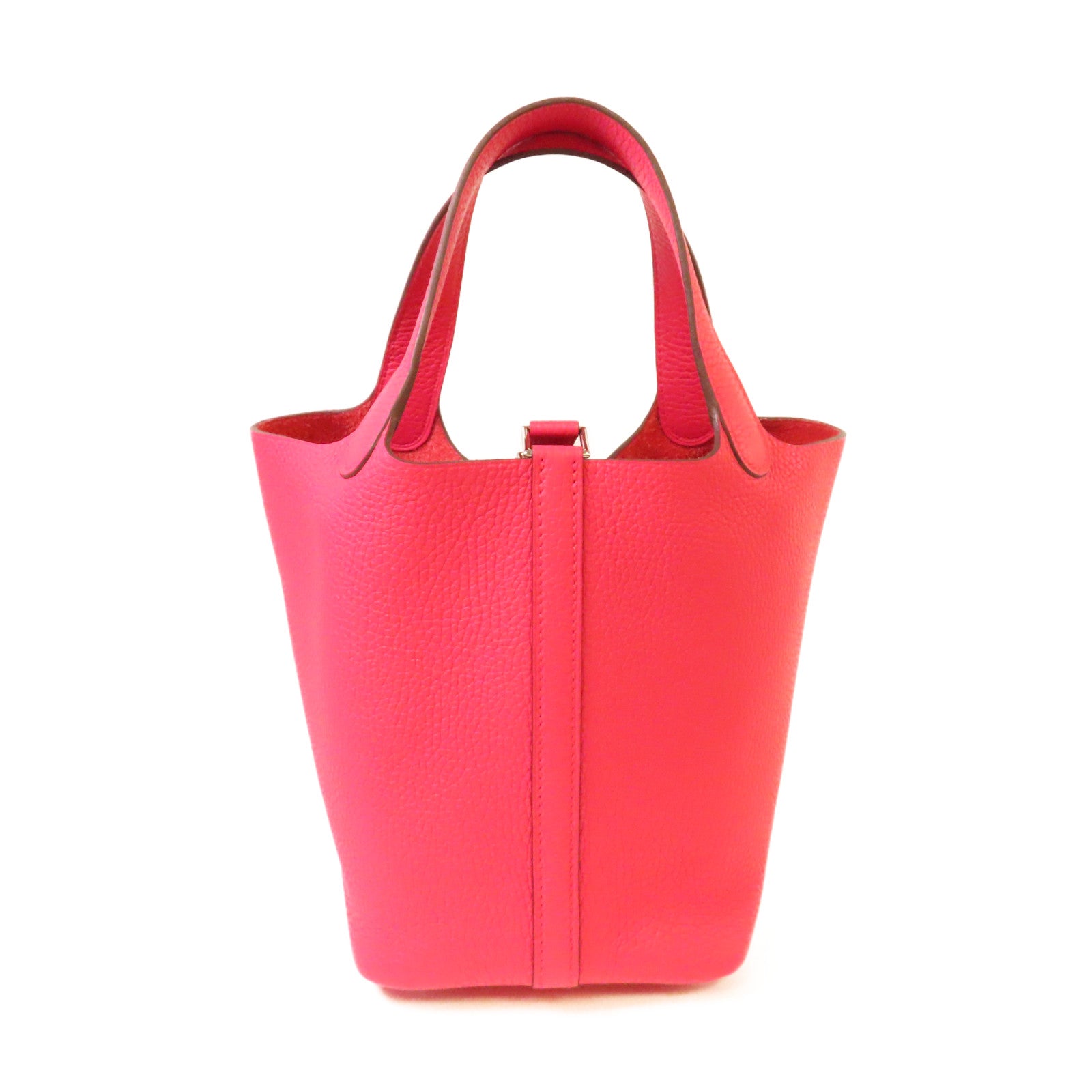 HERMES Clemence皮革Picotin PM Tote Bag銀扣手挽袋Rose Extreme玫瑰桃紅色