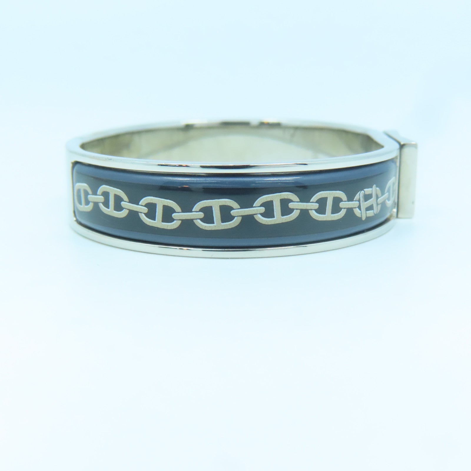 HERMES Metal Bangle Bangle Blue Silver