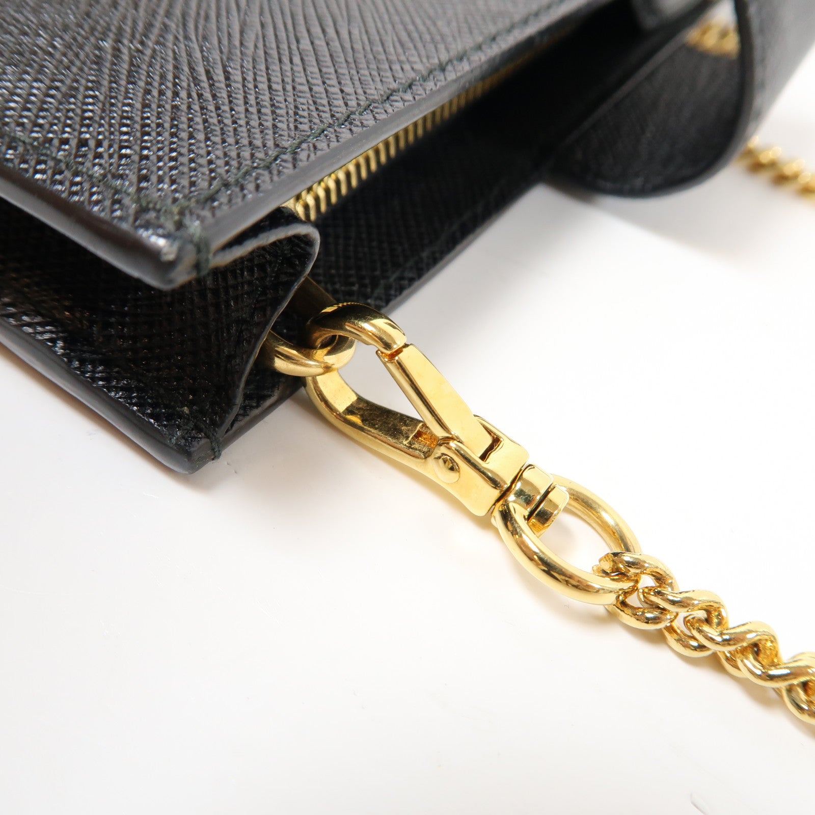 PRADA Saffino皮革2 Way Shoulder Bag金扣手挽肩背兩用袋黑色