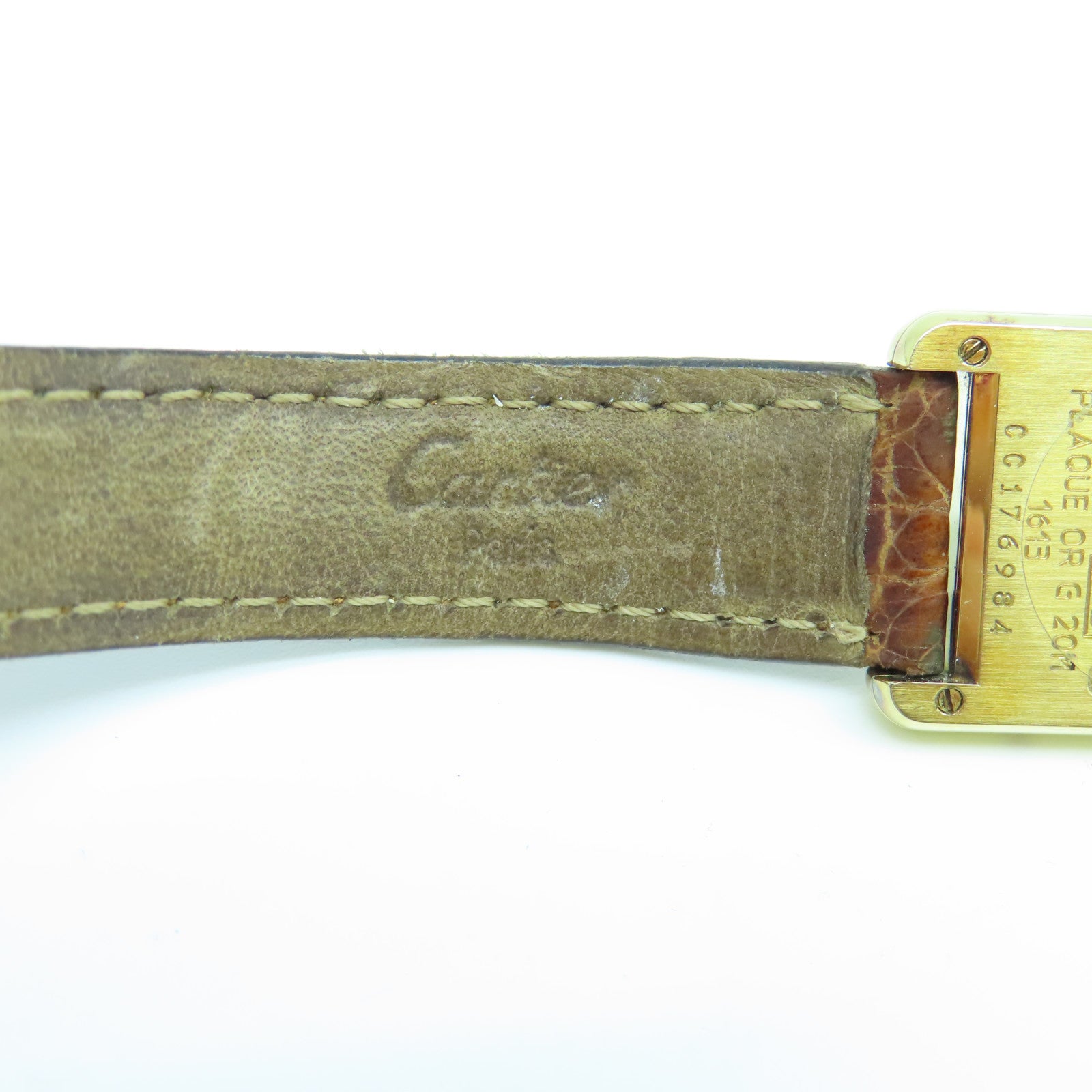 CARTIER Must De Cartier皮革带/不锈钢手表石英机芯米色