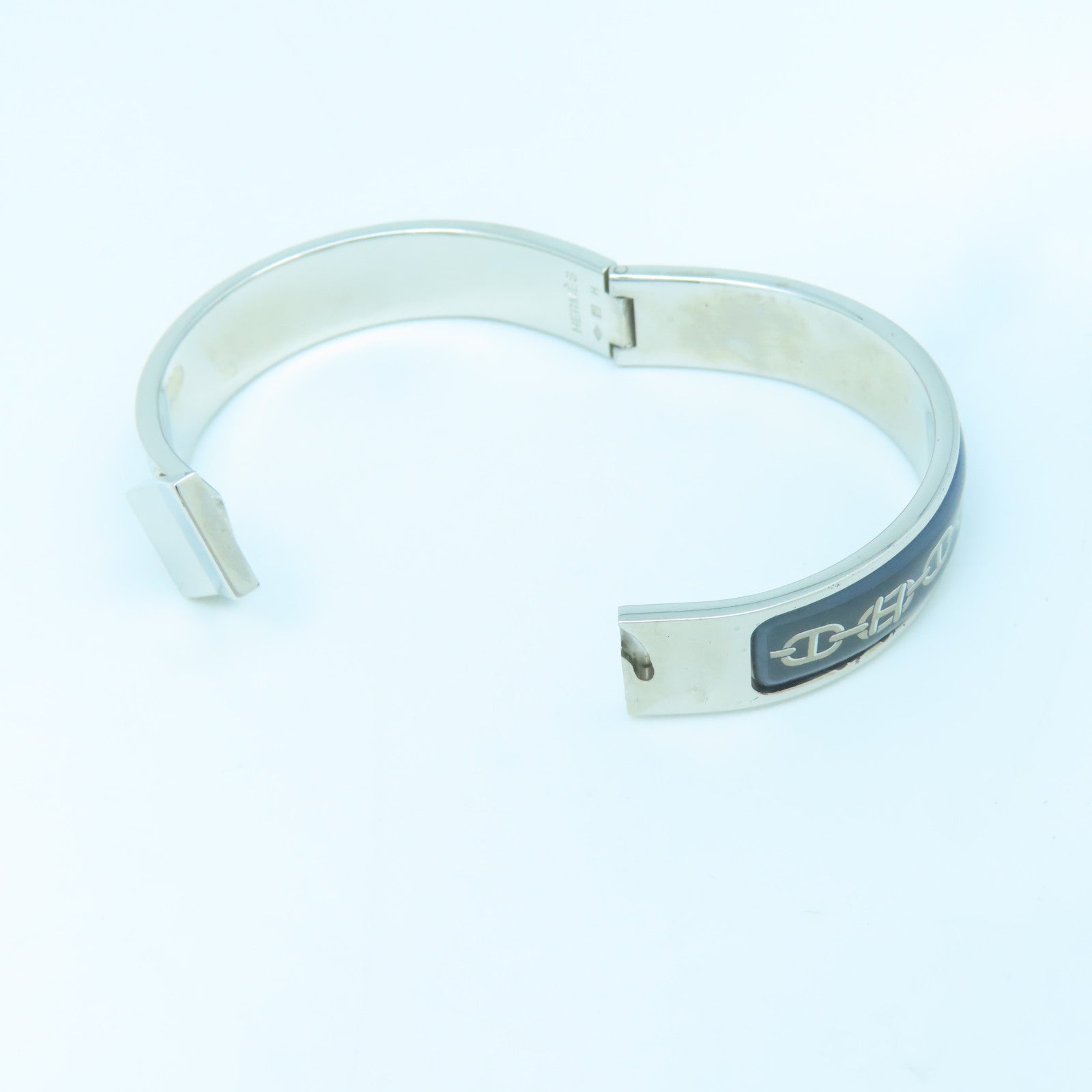 HERMES Metal Bangle Bangle Blue Silver