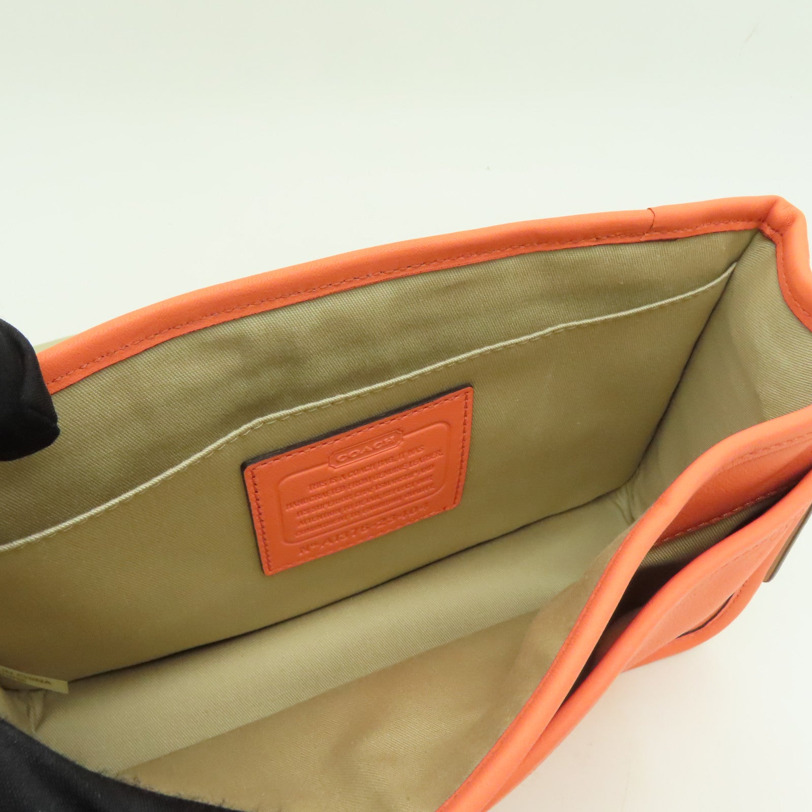 COACH 牛皮皮革Shoulder Bag银扣肩背袋橙色
