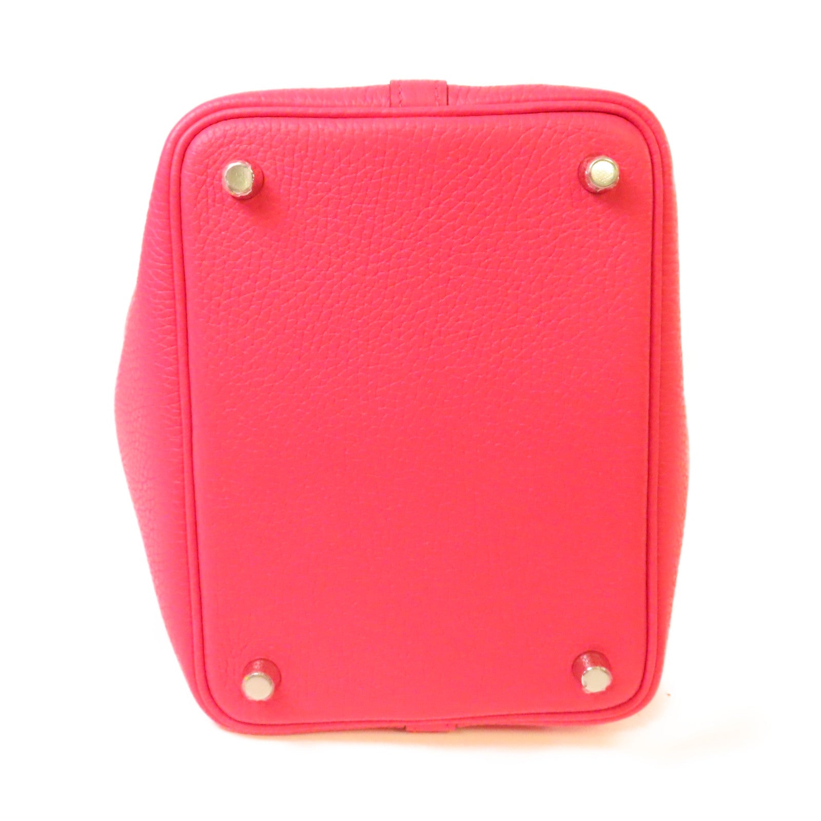 HERMES Clemence皮革Picotin PM Tote Bag銀扣手挽袋Rose Extreme玫瑰桃紅色