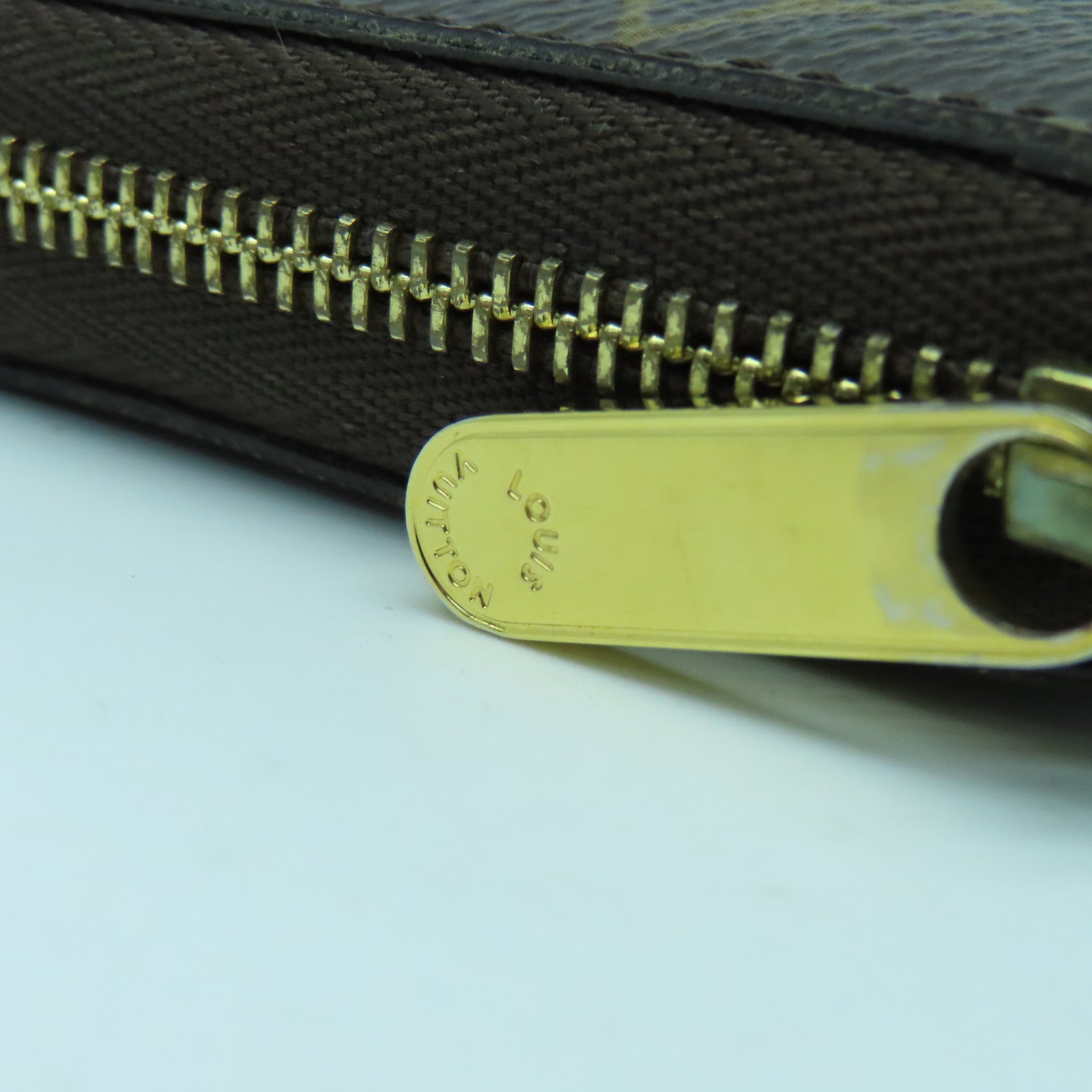 LOUIS VUITTON Monogram Zippy Coin Purse金扣零錢包棕色