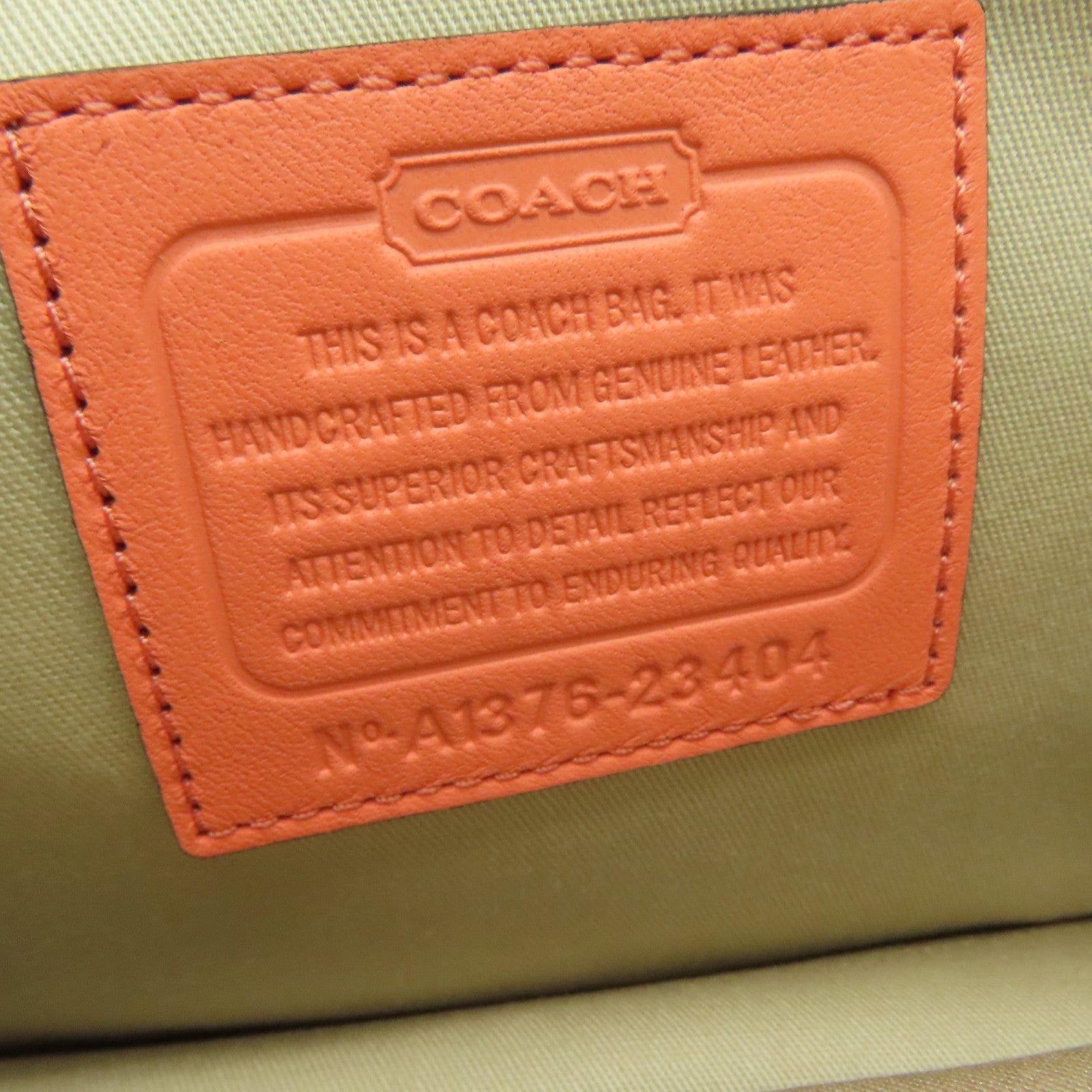 COACH 牛皮皮革Shoulder Bag银扣肩背袋橙色