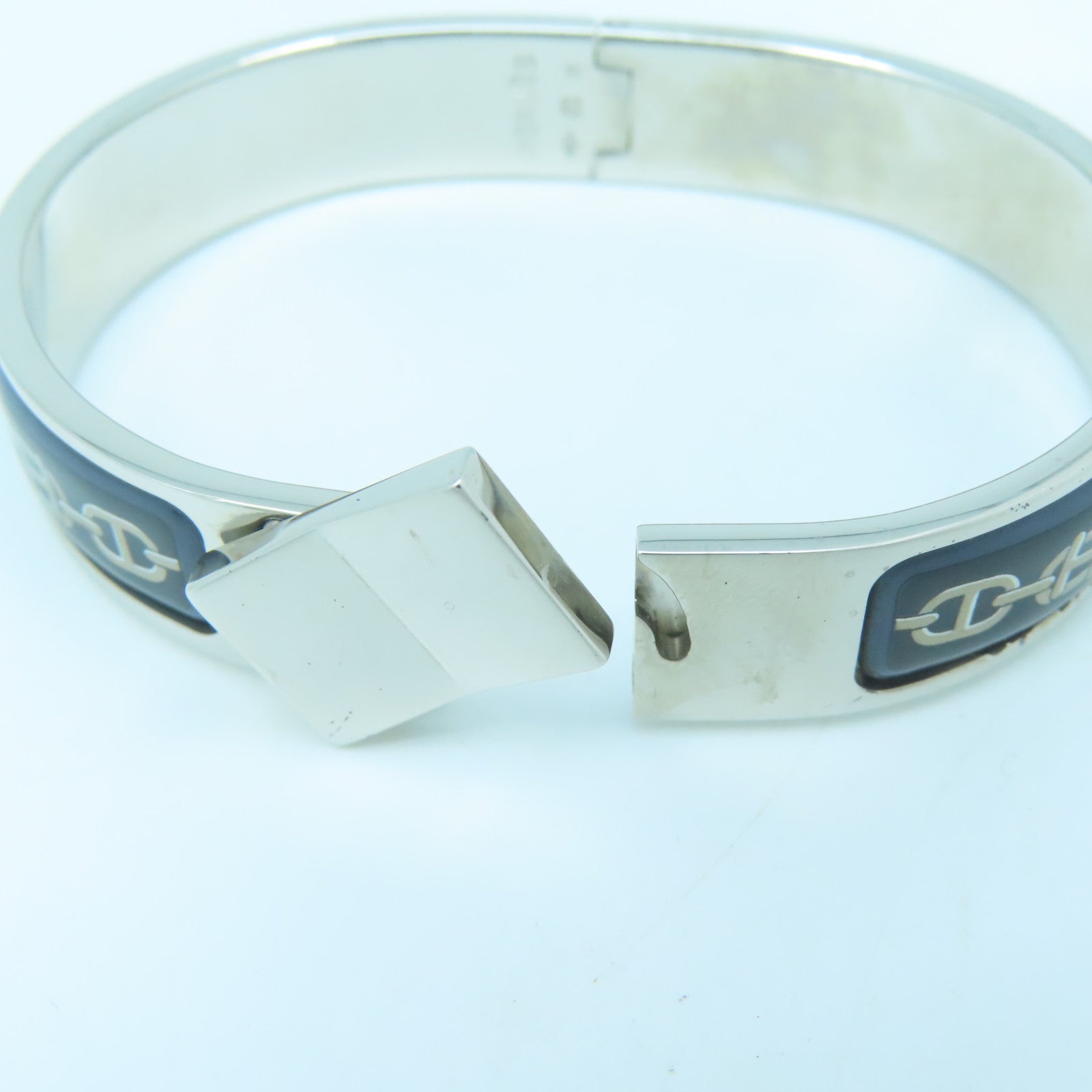 HERMES Metal Bangle Bangle Blue Silver