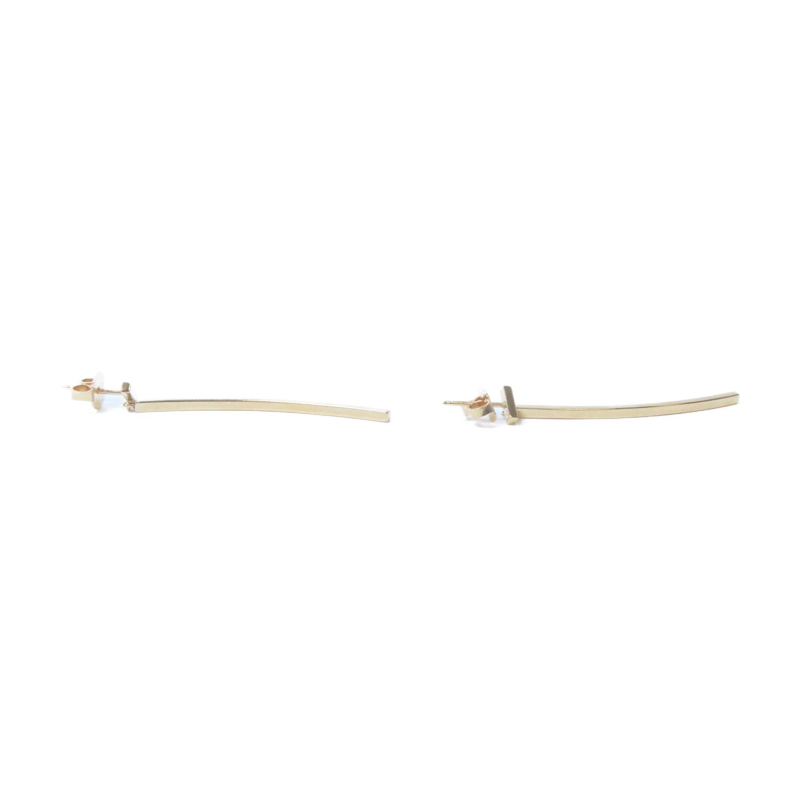 TIFFANY＆CO 18K黃金T Wire Bar Earrings耳環金色