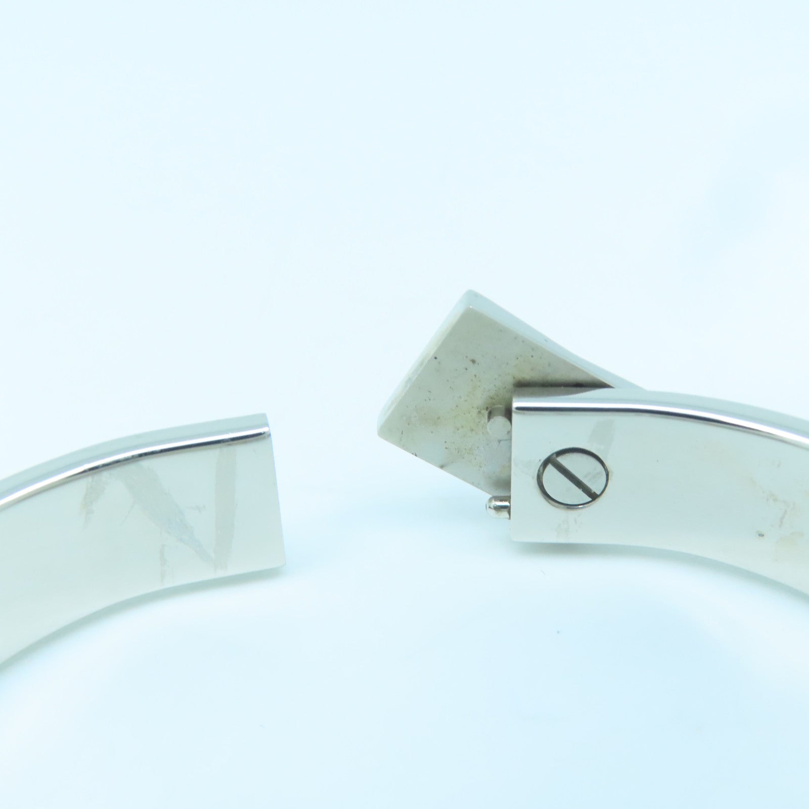HERMES Metal Bangle Bangle Blue Silver
