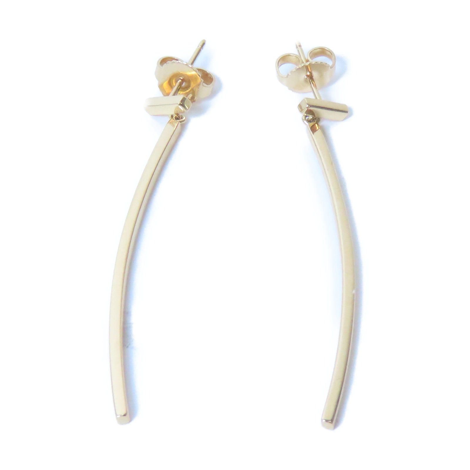 TIFFANY＆CO 18K黃金T Wire Bar Earrings耳環金色