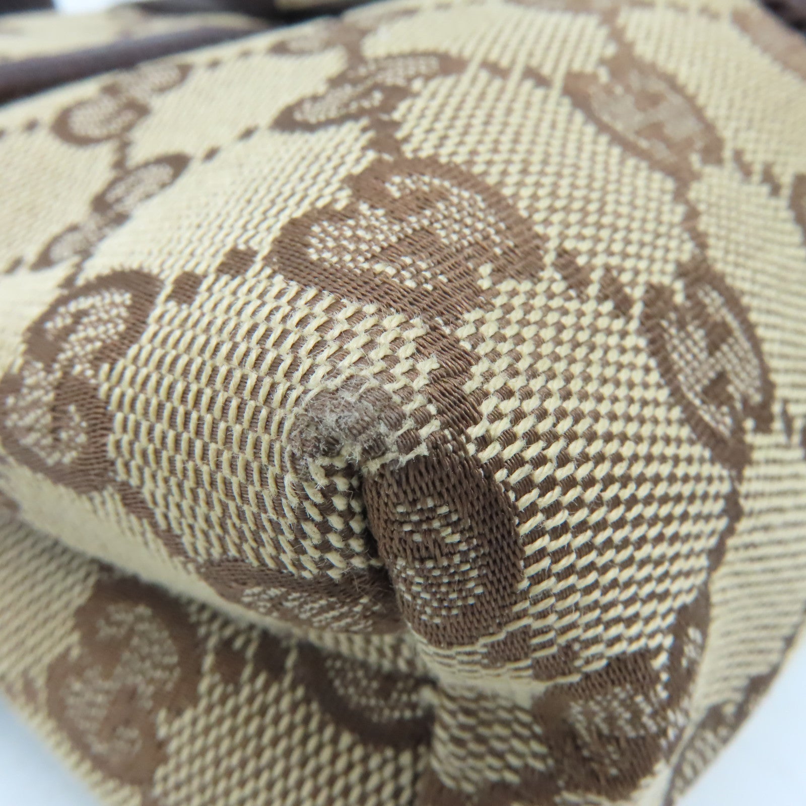 GUCCI GG帆布Waist Body Bag銀扣腰包啡色
