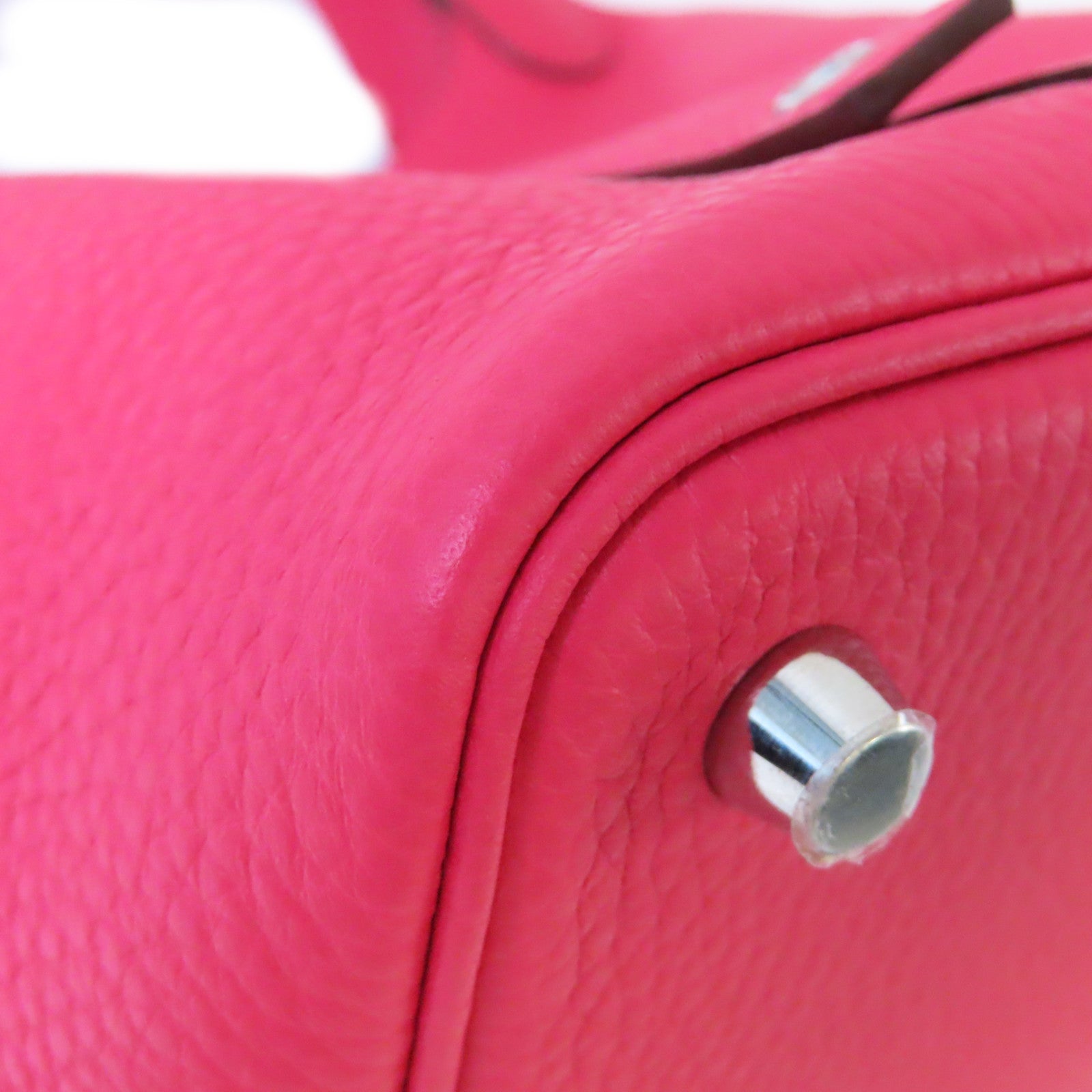 HERMES Clemence皮革Picotin PM Tote Bag銀扣手挽袋Rose Extreme玫瑰桃紅色