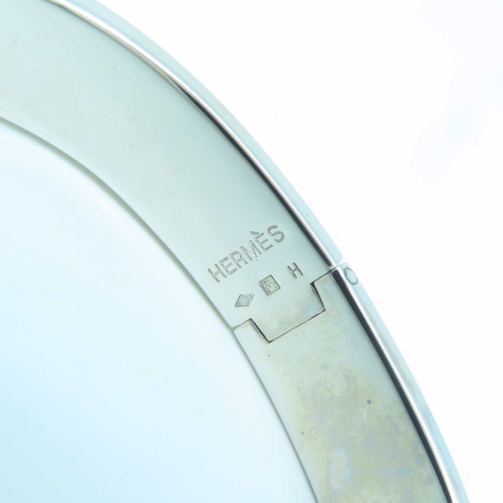 HERMES Metal Bangle Bangle Blue Silver