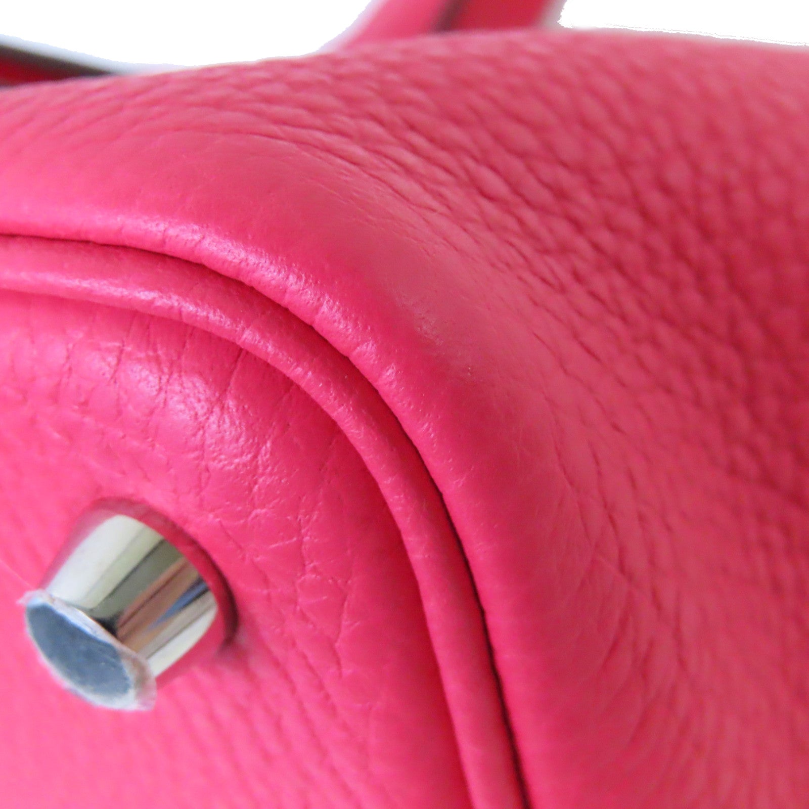 HERMES Clemence皮革Picotin PM Tote Bag銀扣手挽袋Rose Extreme玫瑰桃紅色