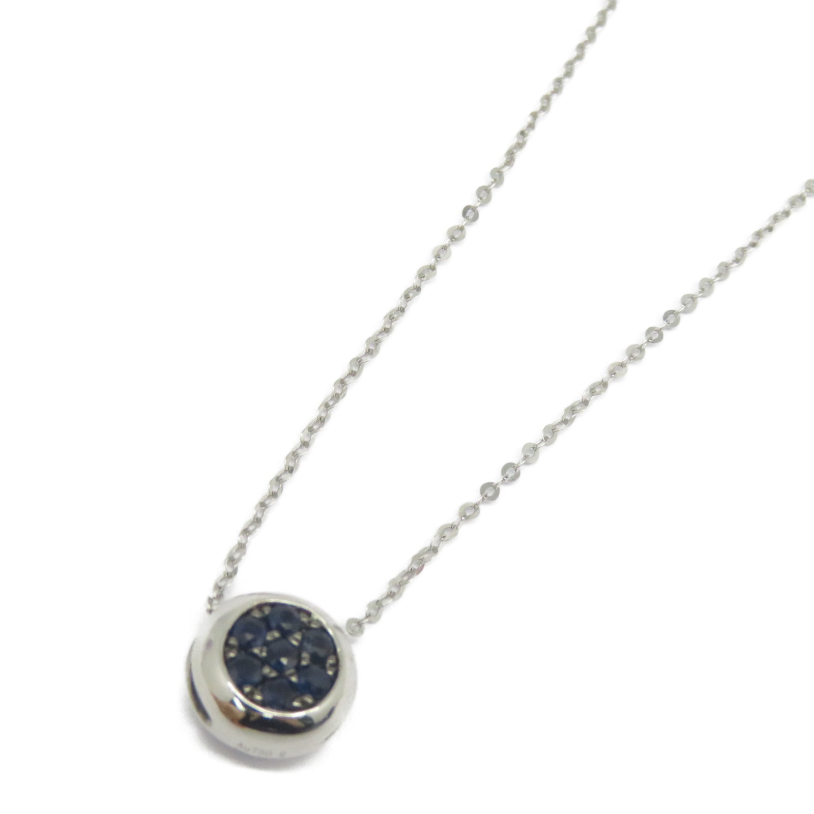 JEWELRY 18K白金Sapphire Diamond Necklace 0.326ct藍寶石/0.185ct鑽石項鍊
