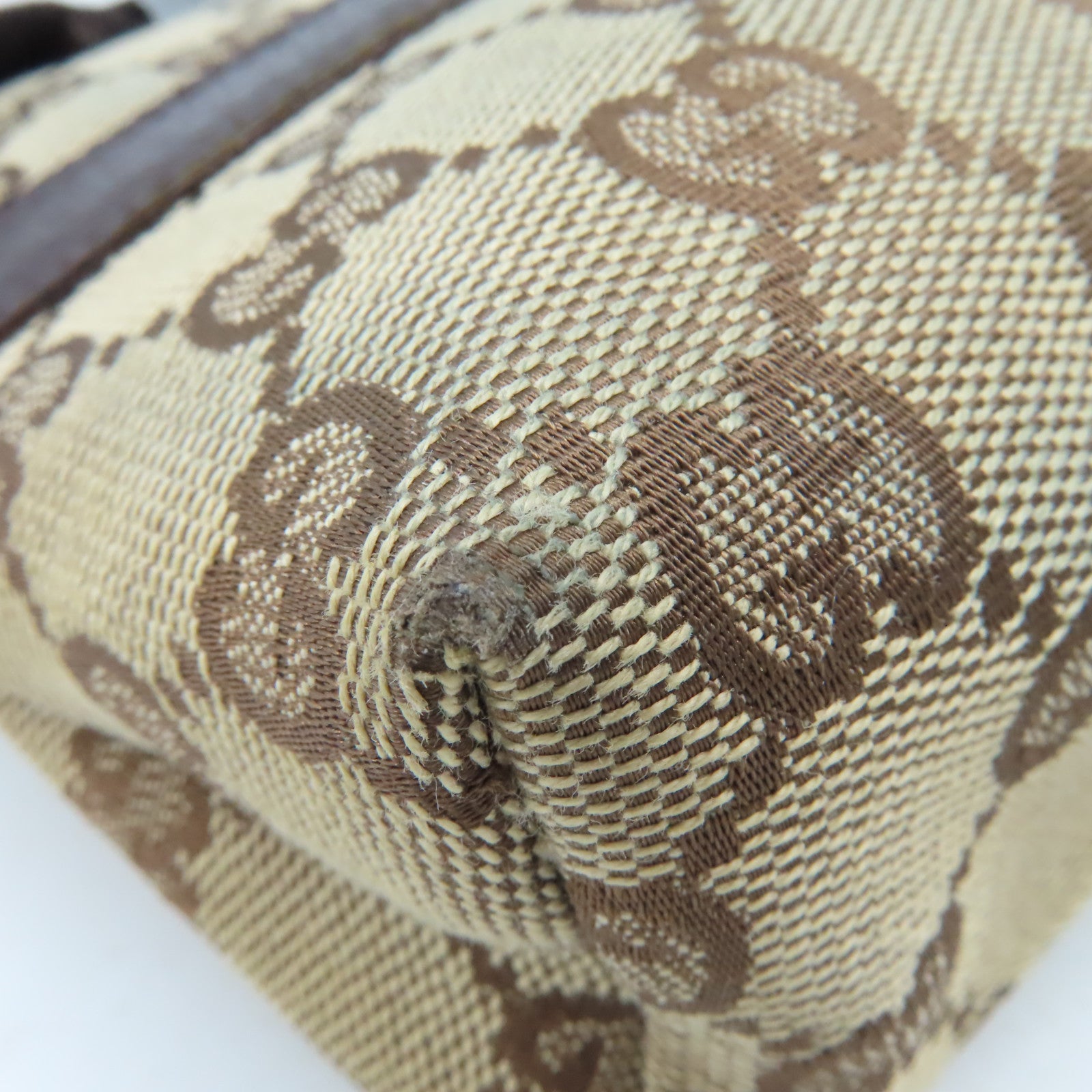 GUCCI GG帆布Waist Body Bag銀扣腰包啡色
