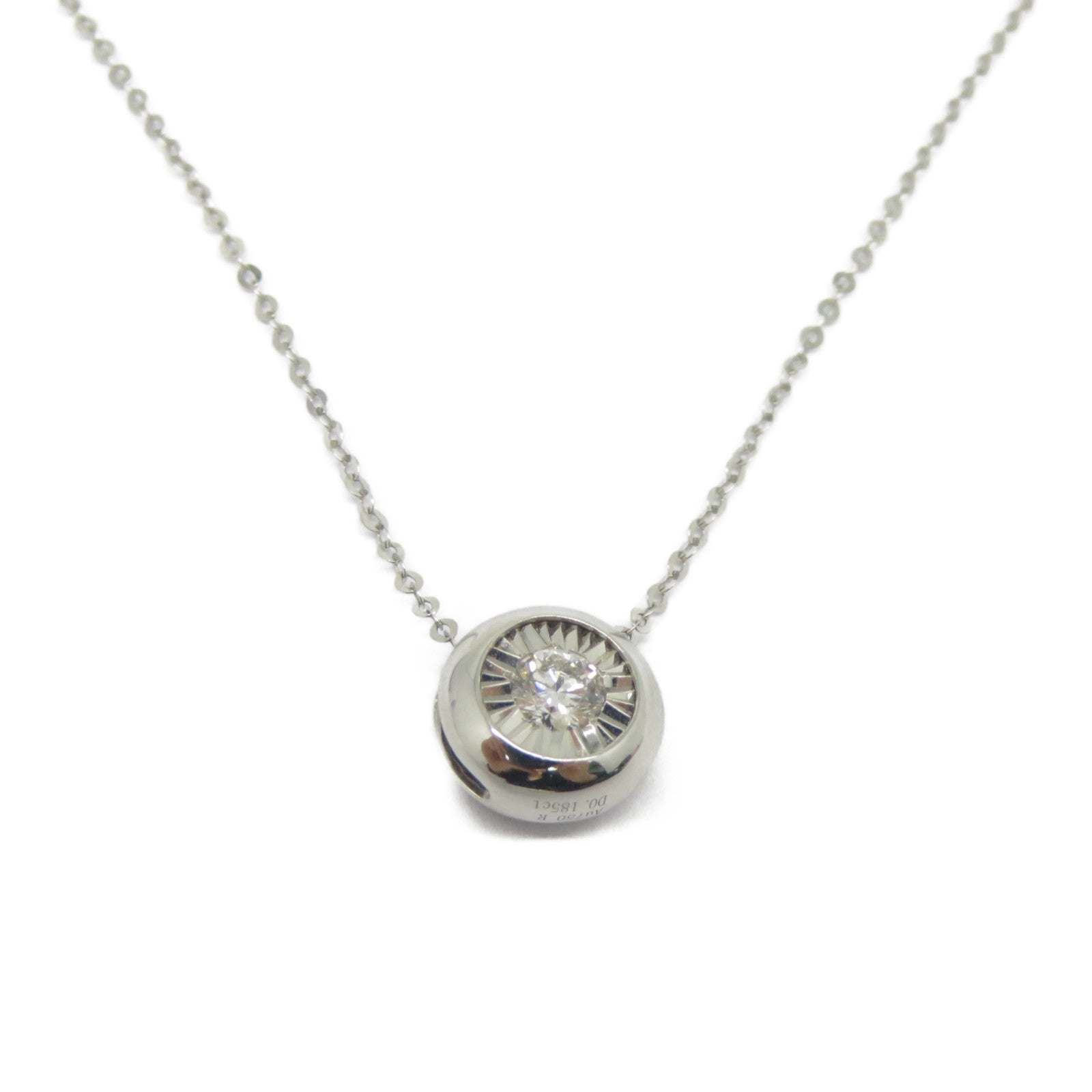 JEWELRY 18K白金Sapphire Diamond Necklace 0.326ct藍寶石/0.185ct鑽石項鍊